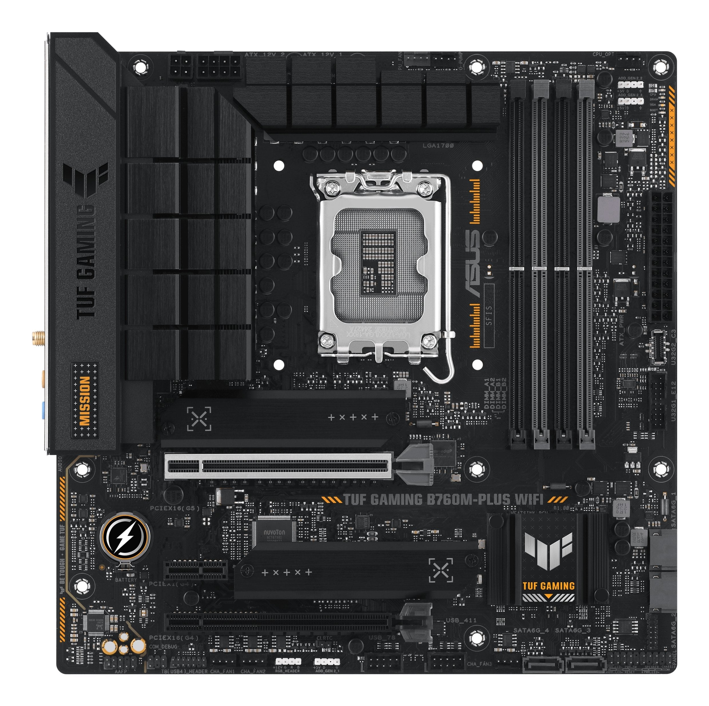 Placa Asus Tuf Gaming B760m-Plus,Intel,1700,B760,4ddr5,128gb,Hdmi+Dp,4sata+2m.2,5usb 3.2+1usb-C,2.5gb,Matx