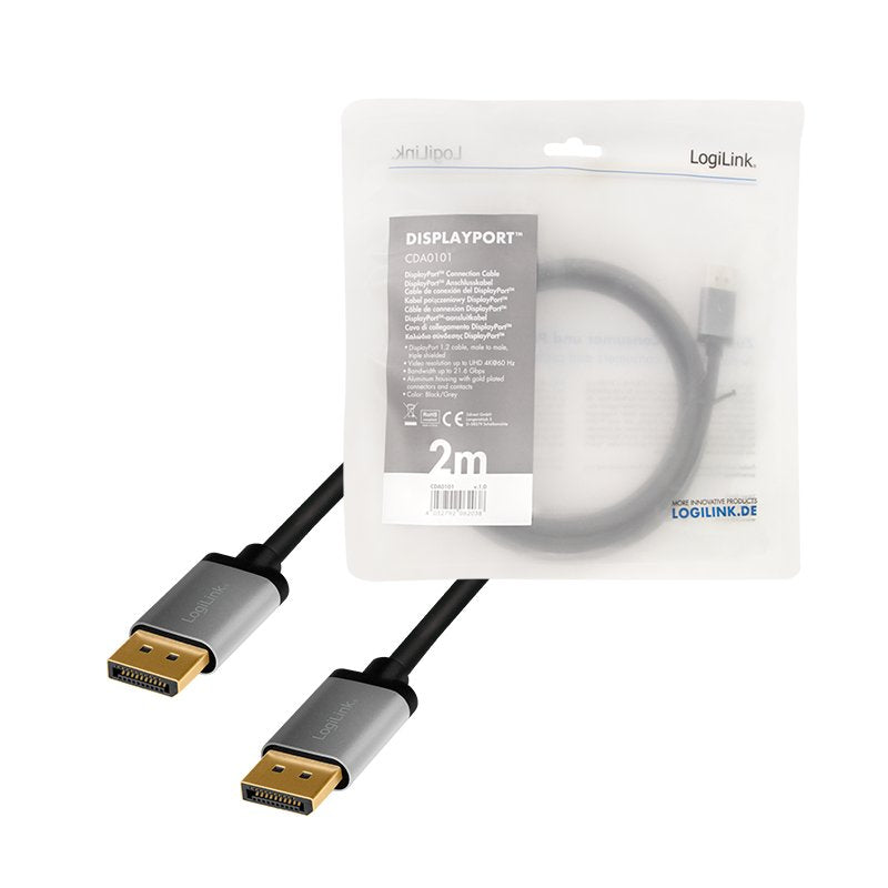Logilink Cda0101 Cable Displayport 2 M Negro, Gris