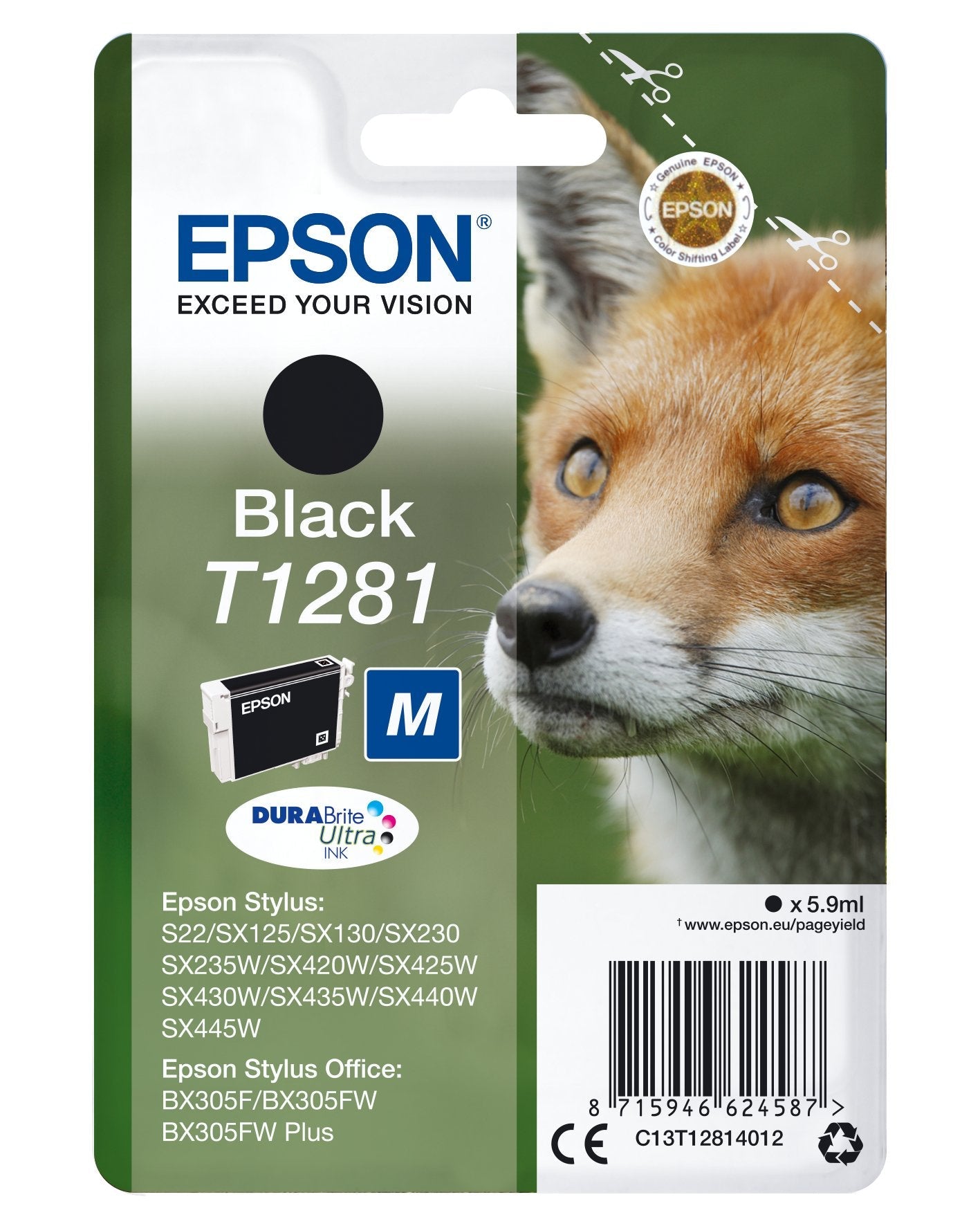 Tinta Original Epson T1281 Tamaño M Negro Original