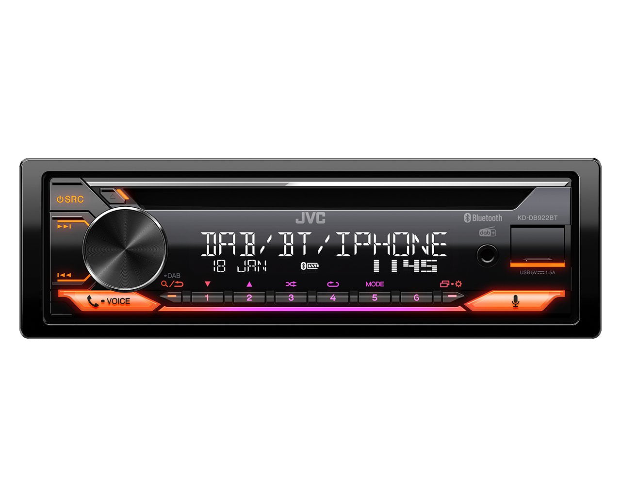 EAN 4975769023910 - JVC KD-DB922BT Negro 200 W Bluetooth imagen 2
