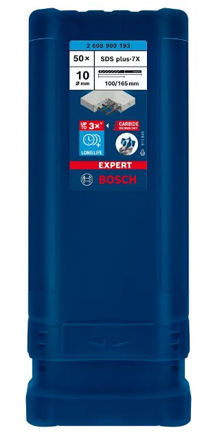 Bosch Professional Expert Taladro Percutor Sds-Plus-7x, Ø 10 Mm, 50 Piezas Longitud Útil 100 Mm 2608900193