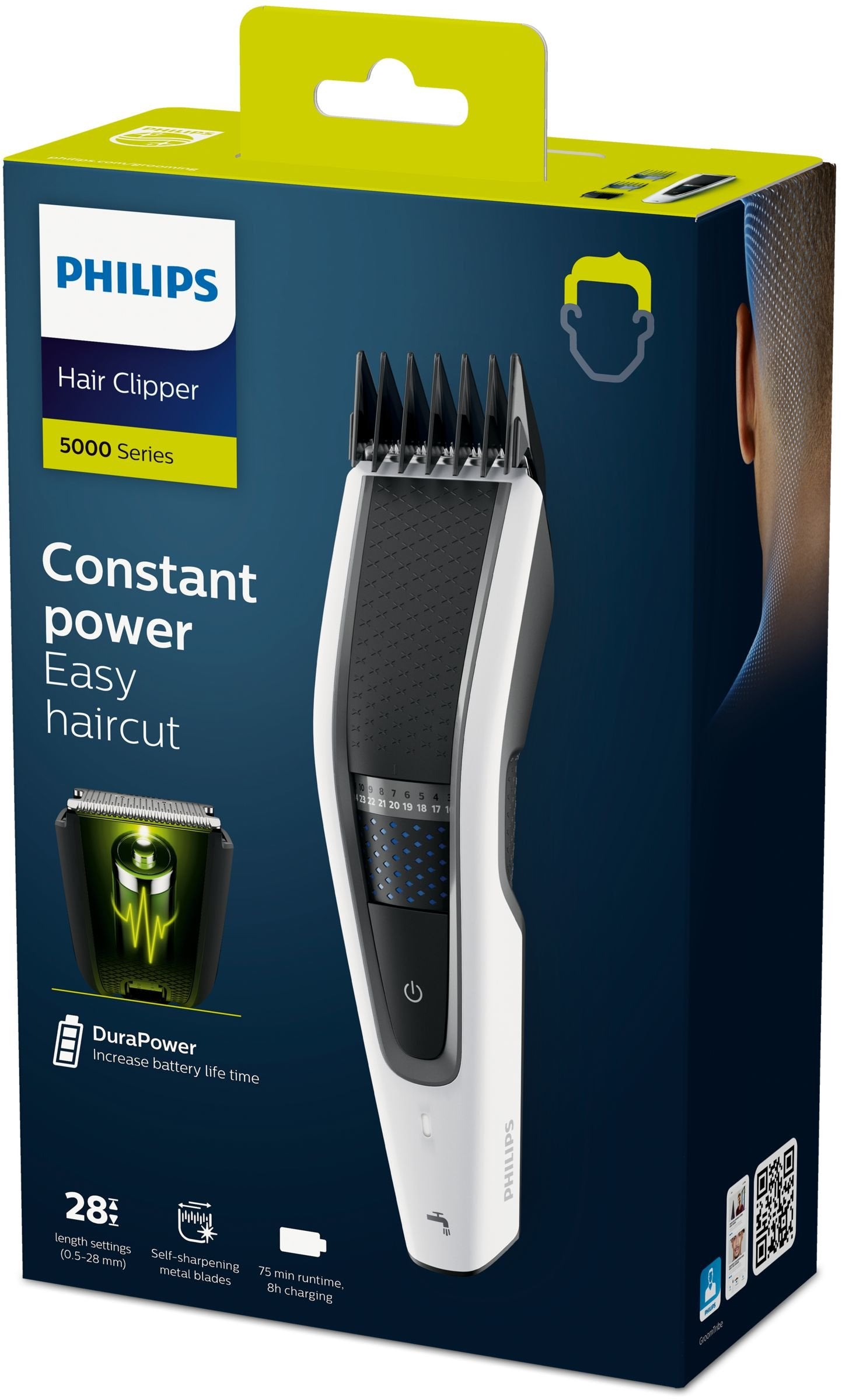 EAN 8710103901532 - Philips 5000 series HC5610/15 cortadora de pelo y maquinilla Negro, Blanco 28 Níquel-metal hidruro (NiMH) imagen 4