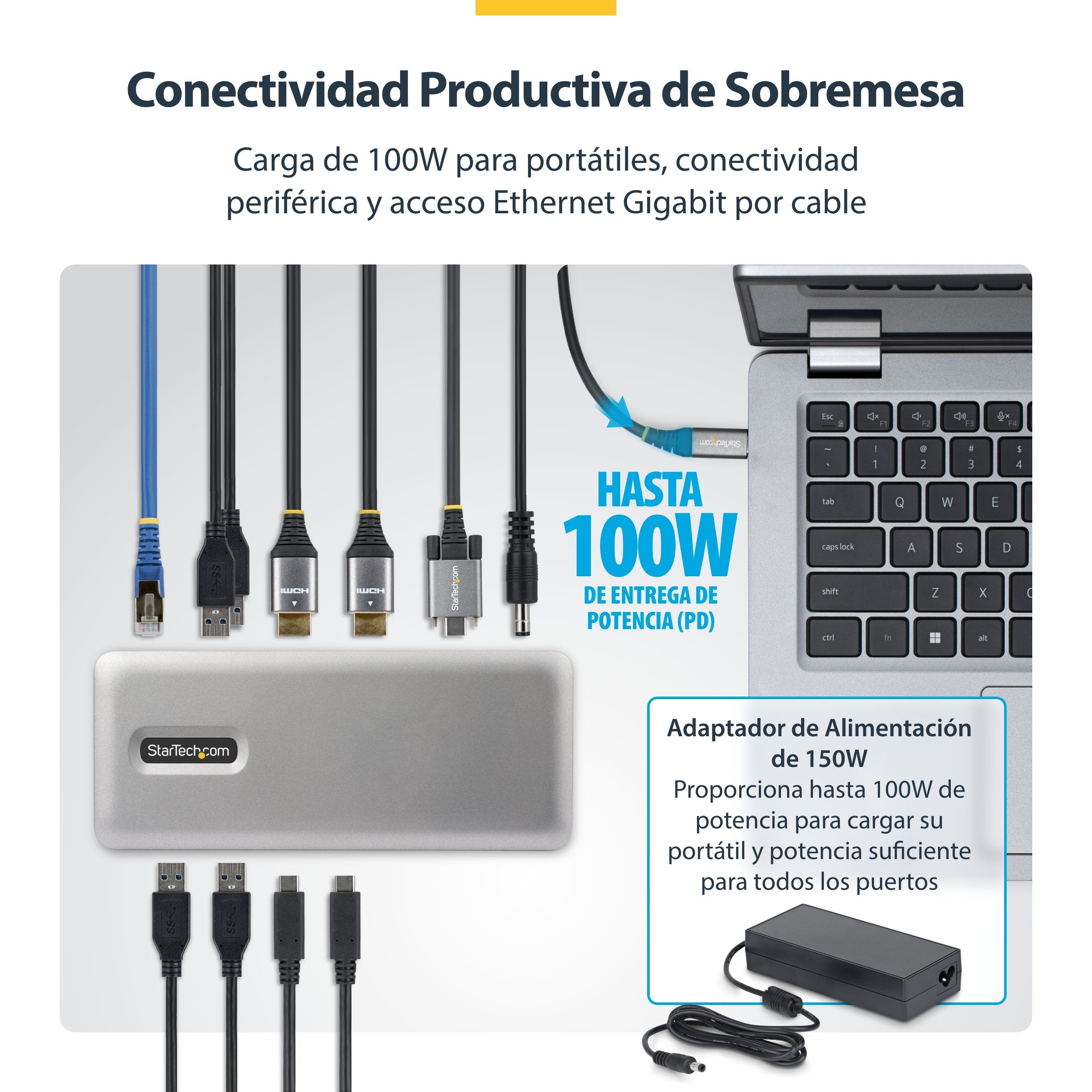 EAN 0065030921756 - StarTech.com 196UE-USBC-DOCK base para portátil y replicador de puertos Alámbrico USB 3.2 Gen 2 (3.1 Gen imagen 8