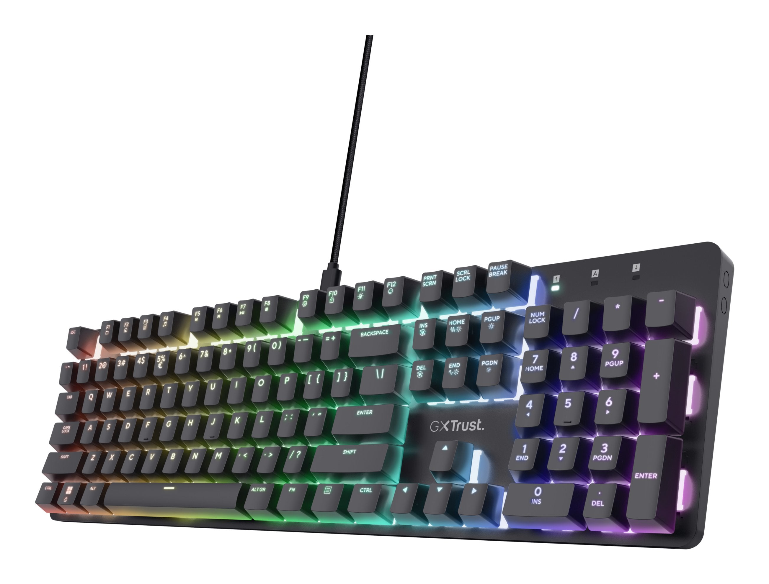 Teclado Trust Gaming Gxt 871 Zora Mecanico Rgb Color Negro