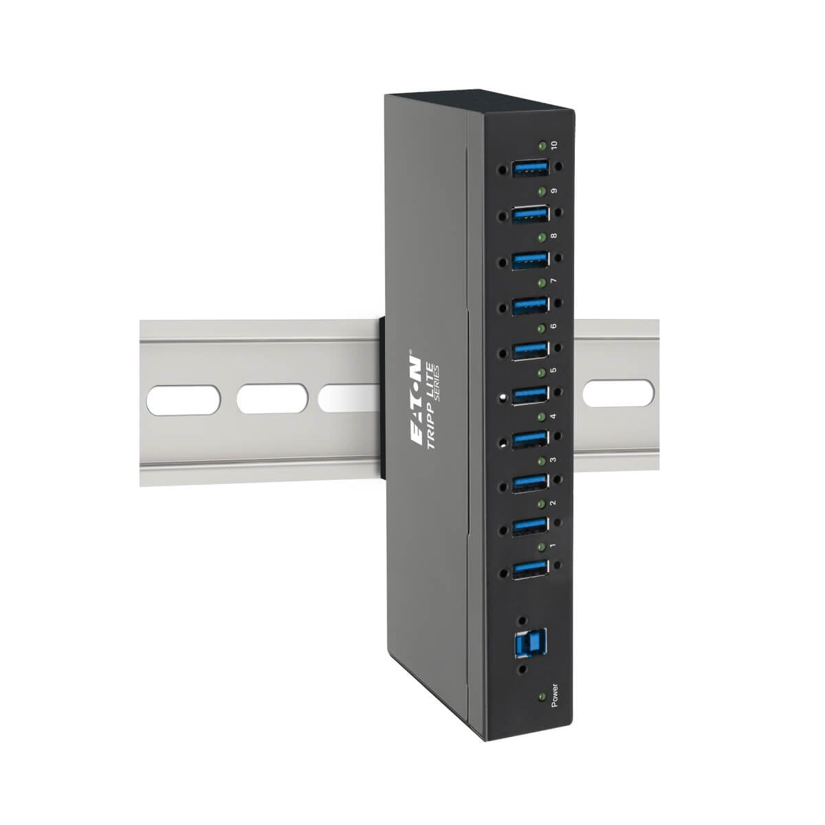 Eaton Tripp Lite Series 10-Port Industrial-Grade Usb 3.0 Superspeed Hub 20 Kv Esd Immunity Iron Housing Mountable Hub 10 X Superspeed Usb 3.0 Montaje En Riel Din Montaje En Pared