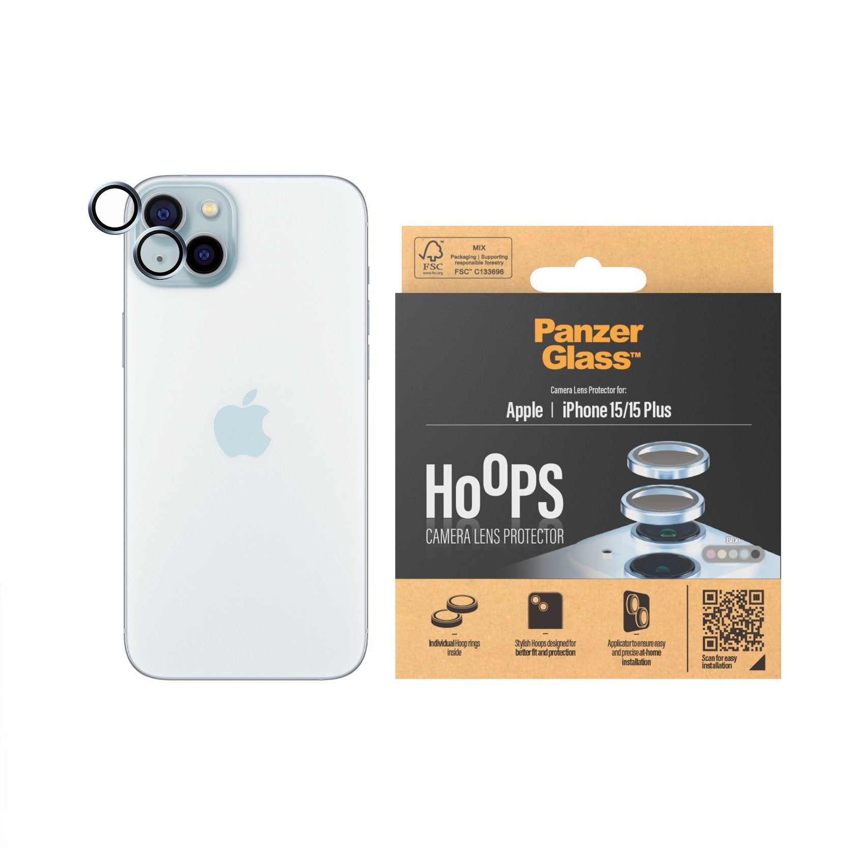 EAN 5711724011900 - PanzerGlass ® Hoops® Camera Lens Protector Blue iPhone 15 | 15 Plus Protector de pantalla Apple 1 pieza(s imagen 2