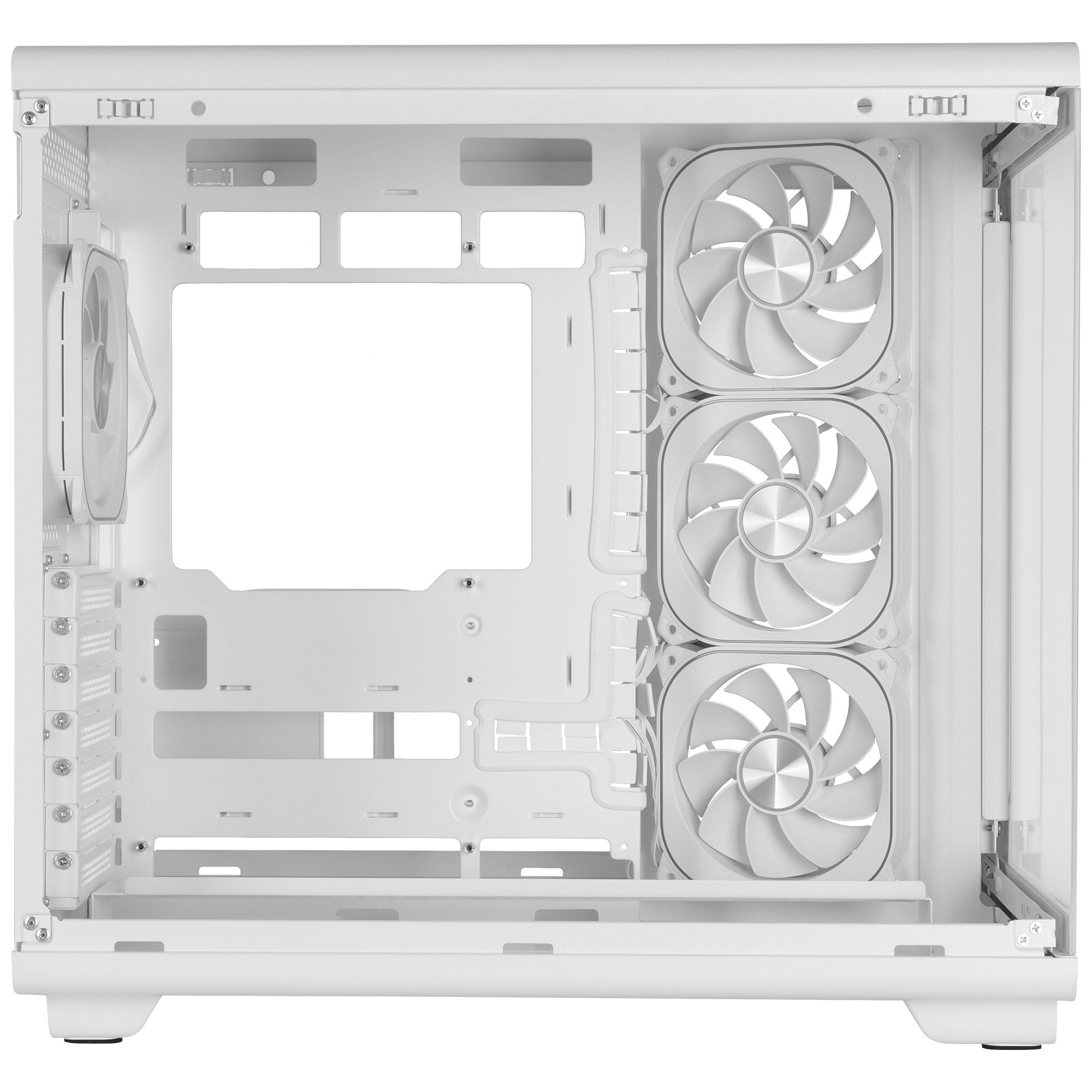 Caja Pc Atx Mars Gaming Mc-Revmaxw Pantalla Lcd 11.8" Cristal Templado 4x Ventiladores Argb Blanco