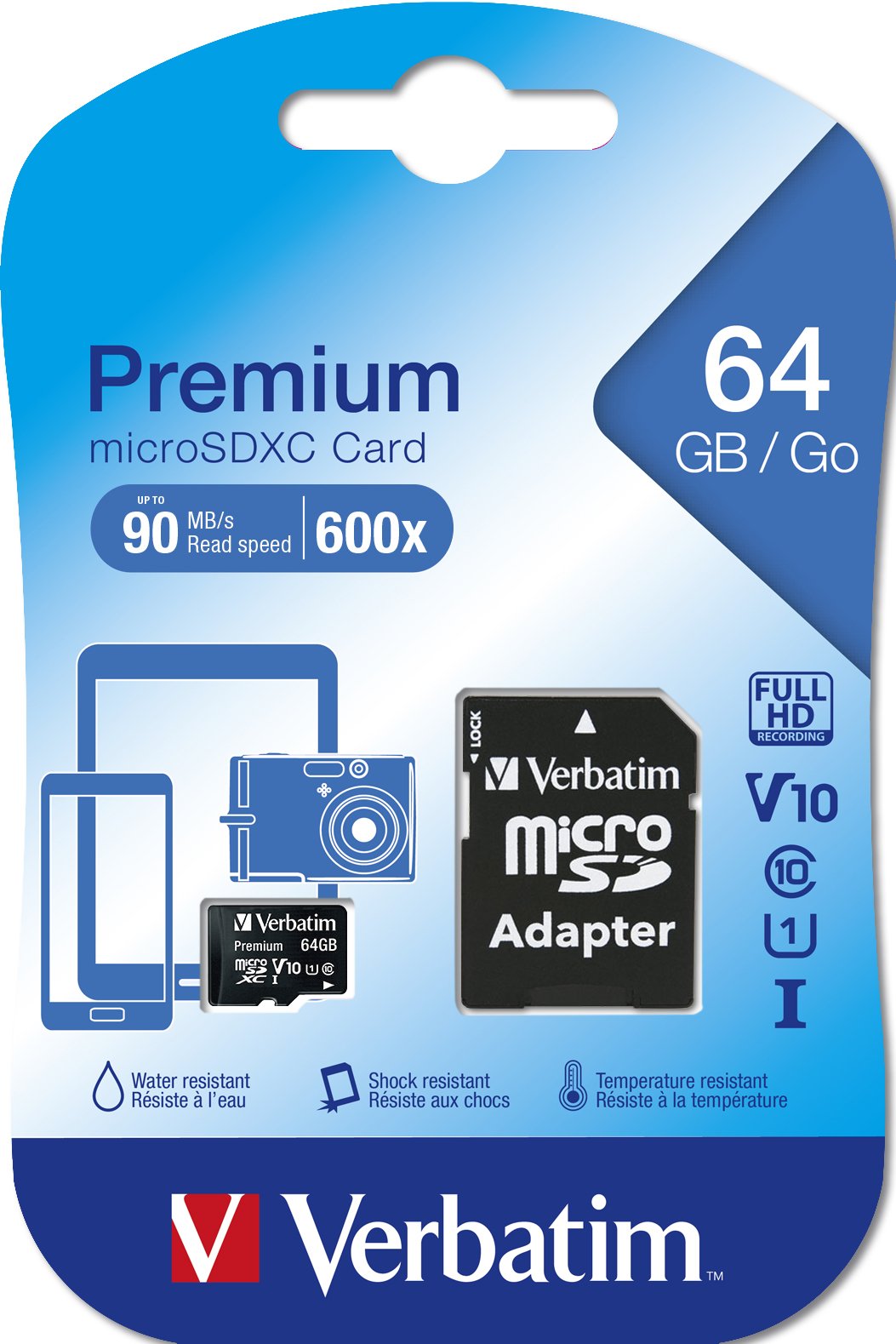 Verbatim Premium Micro Sdxc 64gb Cl10 Uhs-1 44084