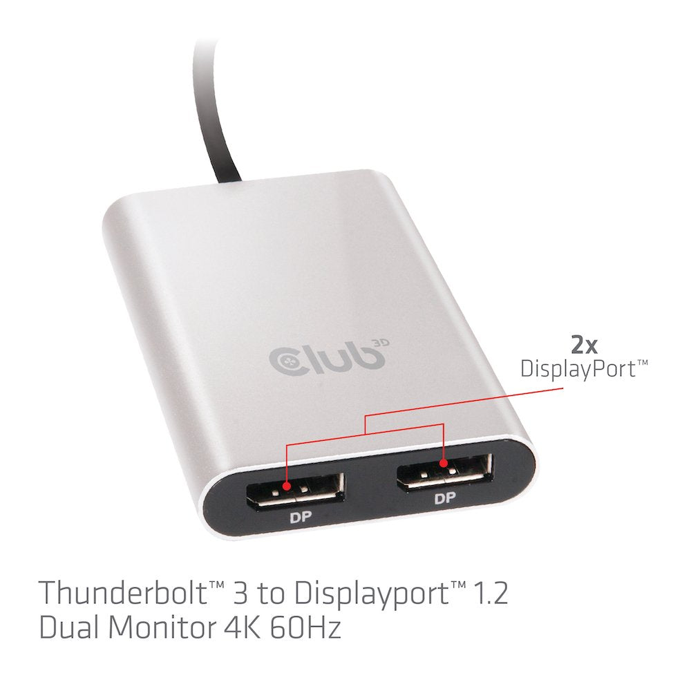Club3d Thunderbolt 3 A Dos Pantallas Displayport 1.2 4k 60hz