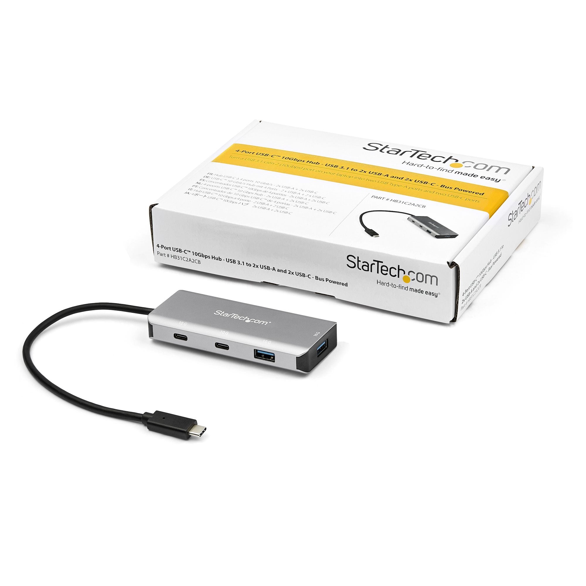 EAN 0065030883436 - StarTech.com HB31C2A2CB hub de interfaz USB 3.2 Gen 2 (3.1 Gen 2) Type-C 10000 Mbit/s Negro, Gris imagen 6
