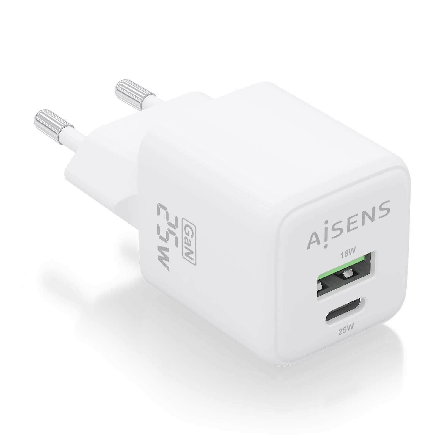EAN 8436574709506 - AISENS ASCH-25W2P014-W cargador de dispositivo móvil Universal Corriente alterna Carga rápida Interior imagen 1