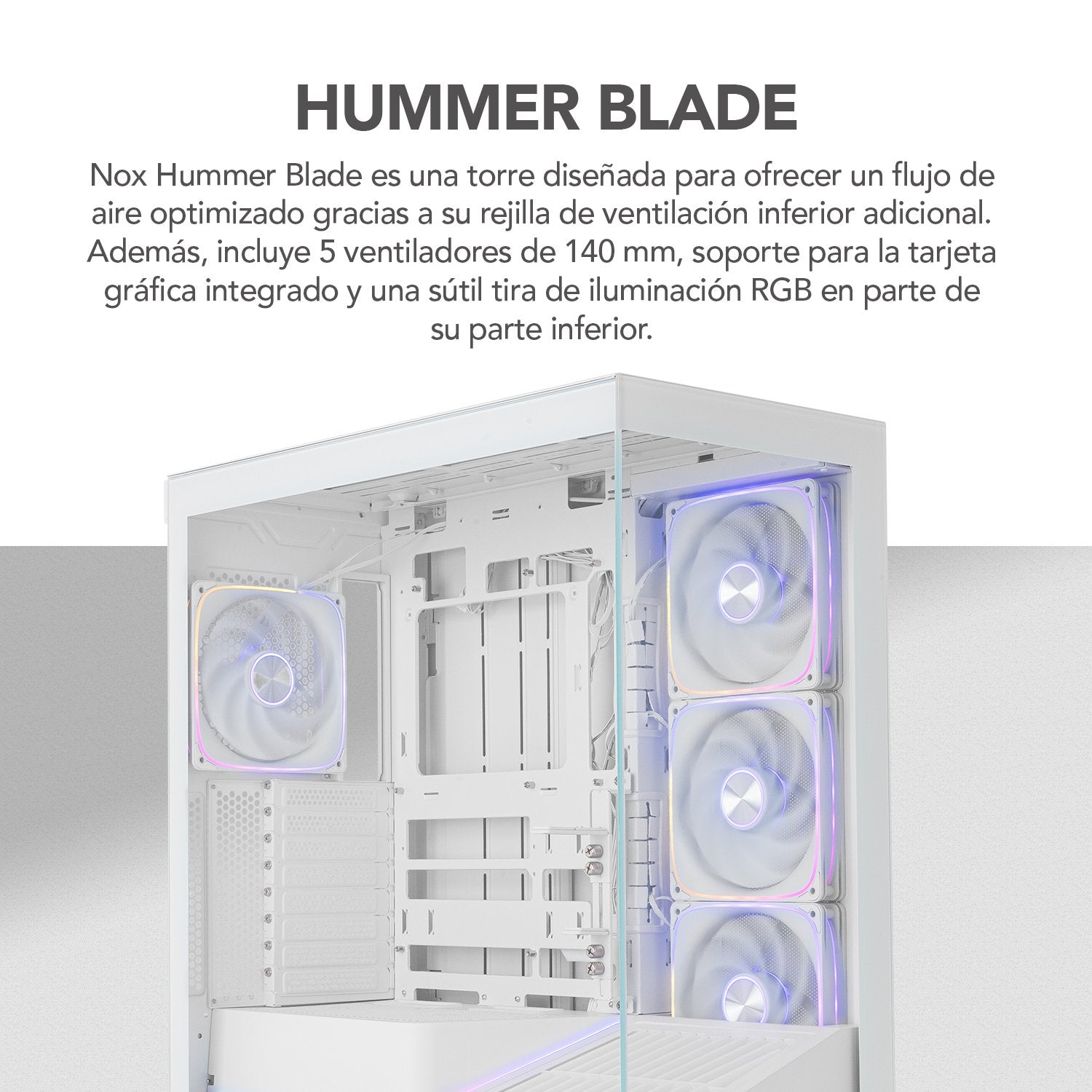 Caja Gaming Semitorre Nox Hummer Blade Blanca