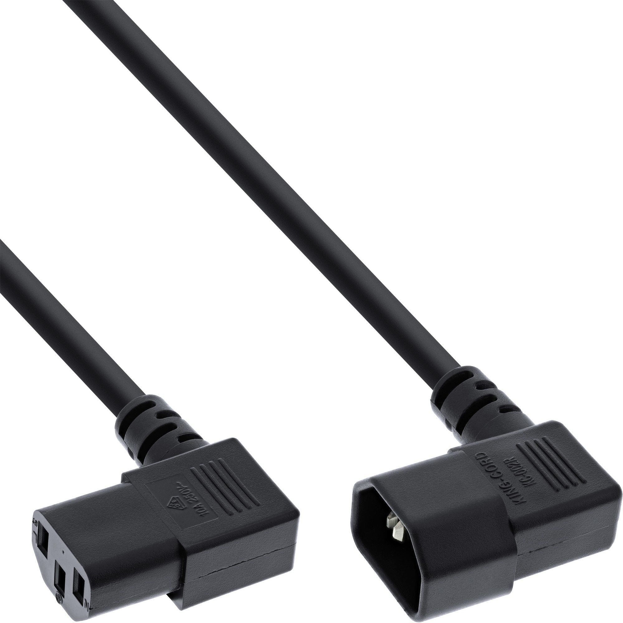 Cable De Alimentación Inline, C13 A C14, Negro, 5,0 M En Ángulo
