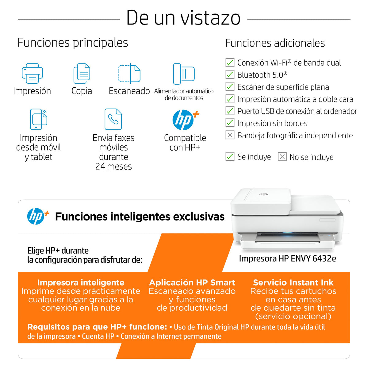 EAN 0195161625145 - HP ENVY Pro Envy 6432e AiO Printer Inyección de tinta térmica A4 4800 x 1200 DPI 10 ppm Wifi imagen 4