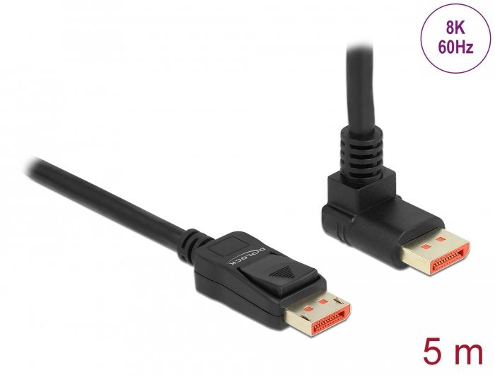 Delock Displayport Cable Macho Gerade A Macho 90° Oben Angular 5 M