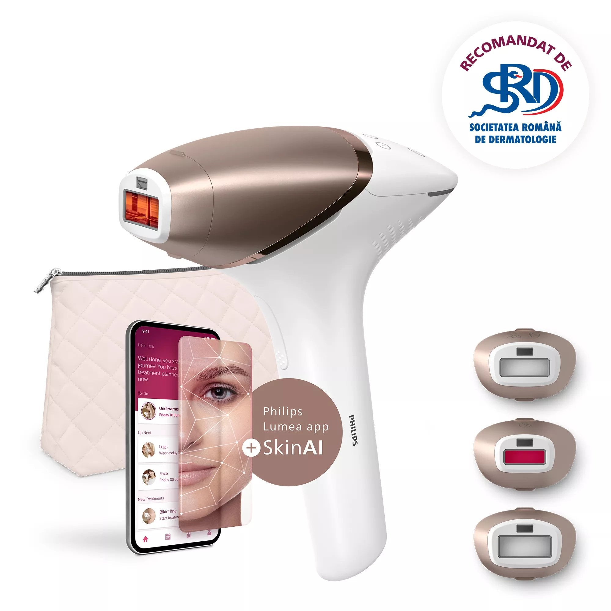 EAN 8720689005708 - Philips BRI973/00 depiladora de luz pulsada Luz pulsada intensa (IPL) Oro rosa, Blanco imagen 1