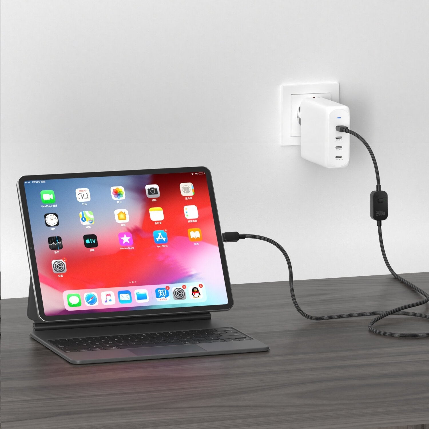 4smarts Usb-C Cable Privacycord 240w 1,2m, Negro