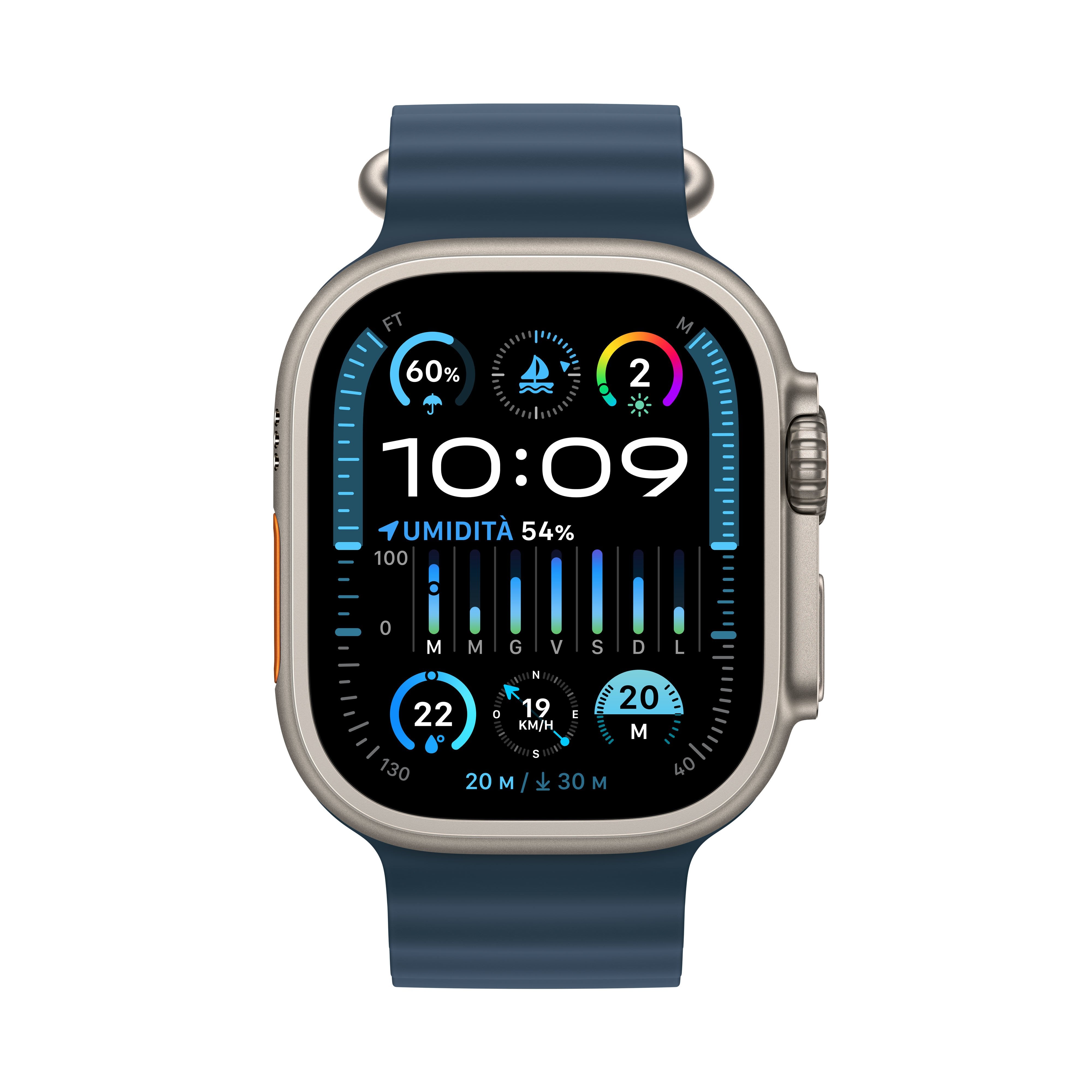 Apple Watch Ultra 2 Gps Cellular 49mm Caja De Titanio Correa Ocean Azul