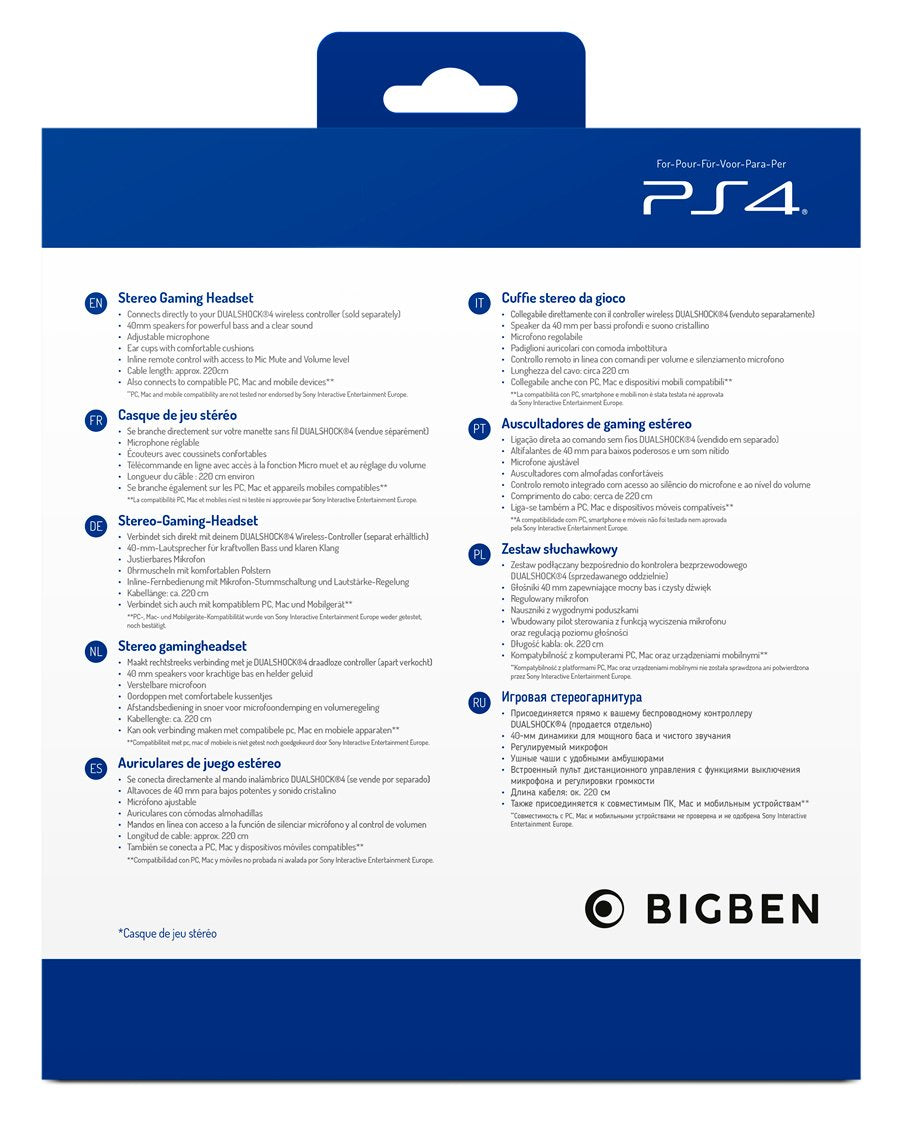EAN 3499550381436 - BIG BEN PS4OFHEADSETV3WHITE auricular y casco Auriculares Alámbrico Diadema Juego Negro, Blanco imagen 8