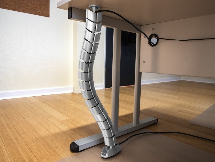 Delock Pasacables Para Escritorio 740 X 75 Mm Con Altura Regulable Plata