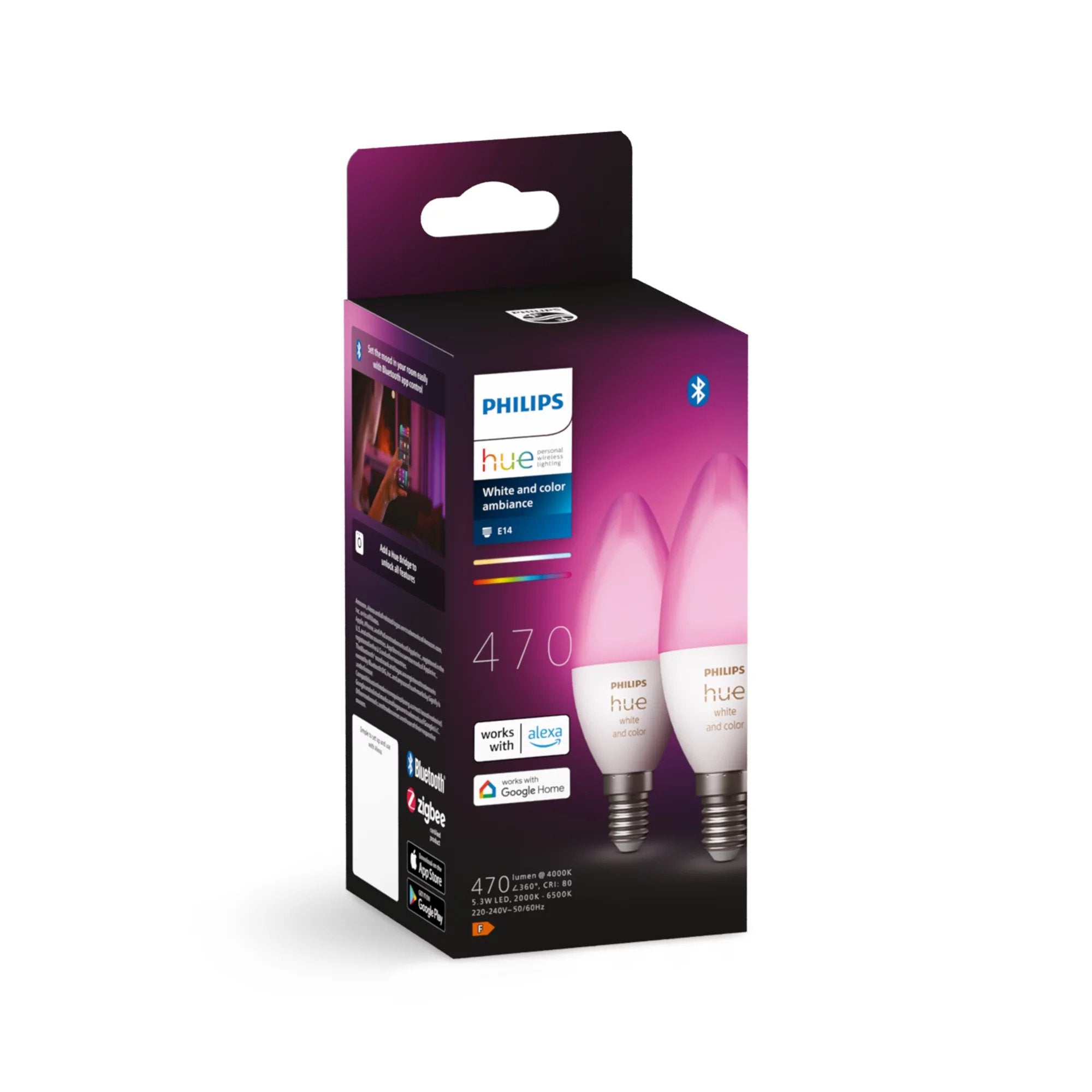 Pack De 2 Uds Philips Hue Wca 4w ??B39 E14