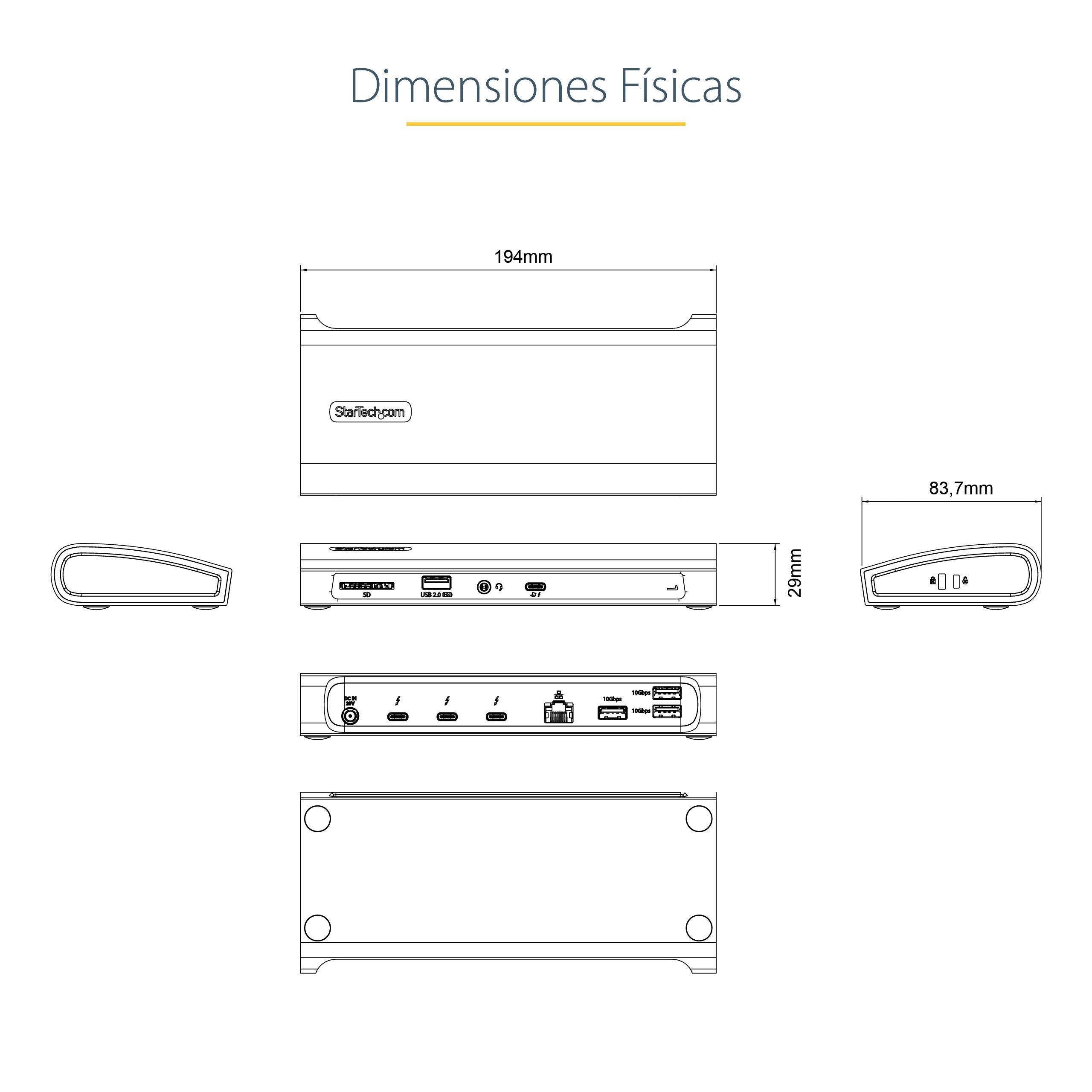 EAN 0065030895064 - StarTech.com TB4CDOCKUE base para portátil y replicador de puertos Alámbrico Negro, Gris imagen 12