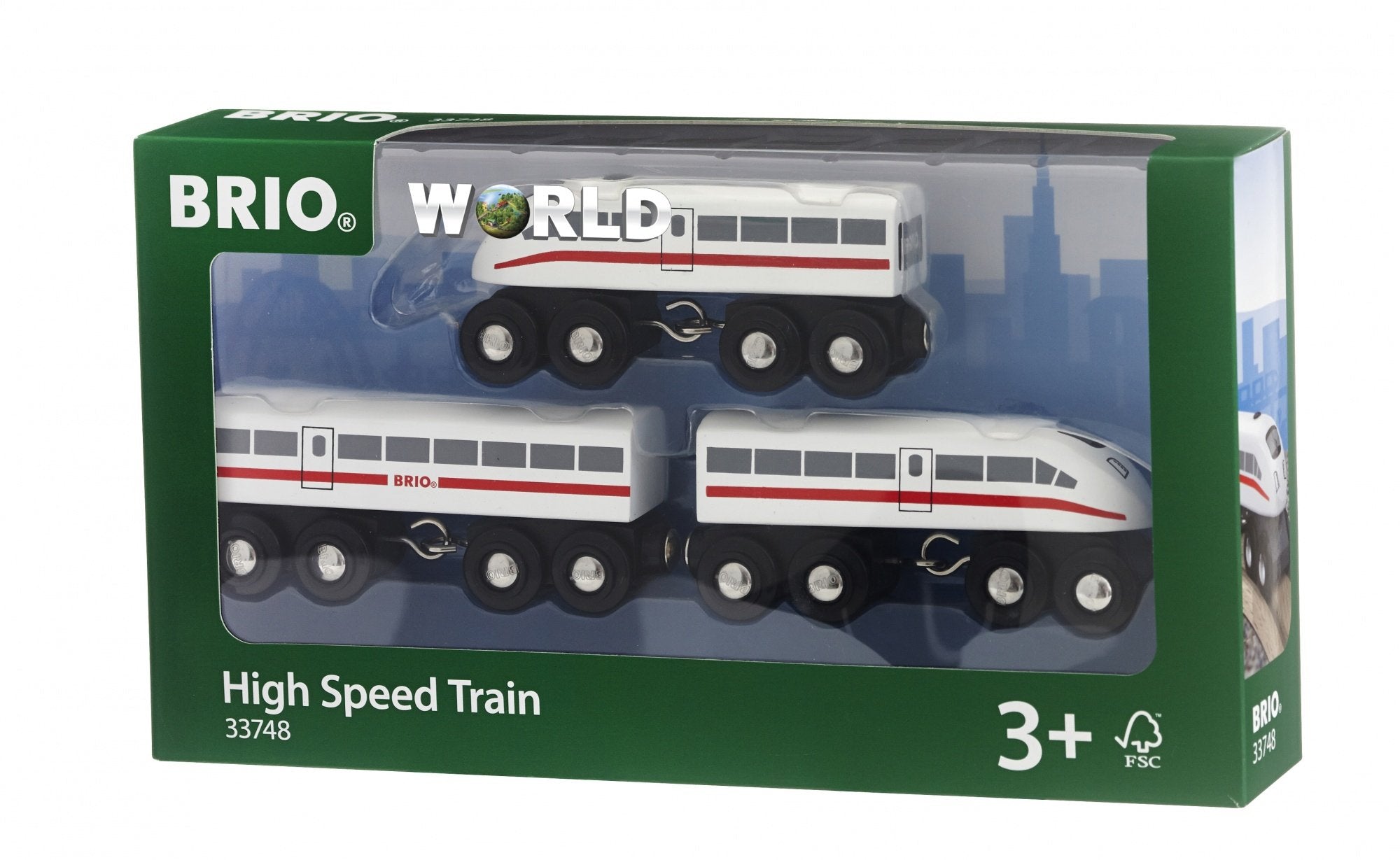 Brio World World Deck Train Con Sonido, Tocando Vehículo Blanco/Negro, 3 Partes 33748