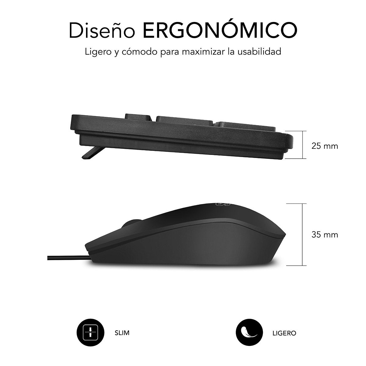EAN 8436586742362 - SUBBLIM SUBKBC-CSSK01 teclado Ratón incluido Universal QWERTY Español Negro imagen 3