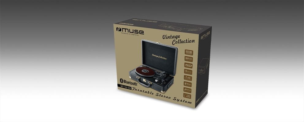 Muse Mt-103 Gd Stereo Turntable, Bluetooth, Black