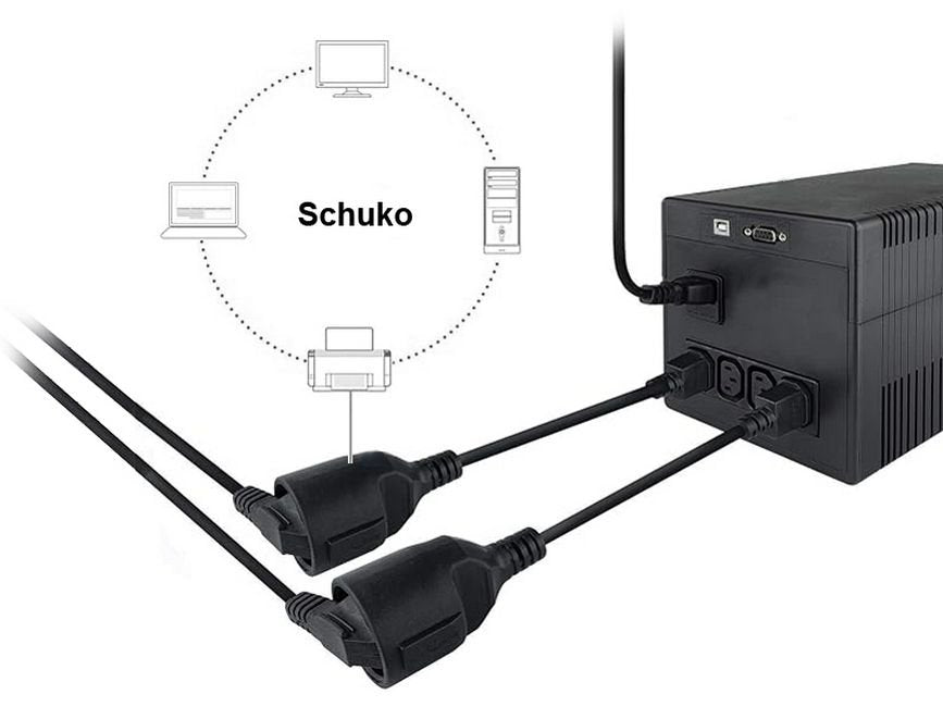 Equip Netzcable Anschl. C14 -> Cee7 3 0.25m Negro