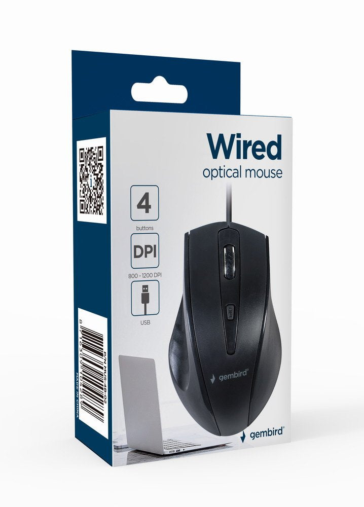 Gembird Mus-4b-02 Ratón Usb Óptico 1200 Dpi Mano Derecha