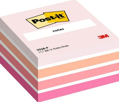 Post-It Cubo De Notas Multicolor 5x90 Hojas 76x76 Tonos Rosa Pastel