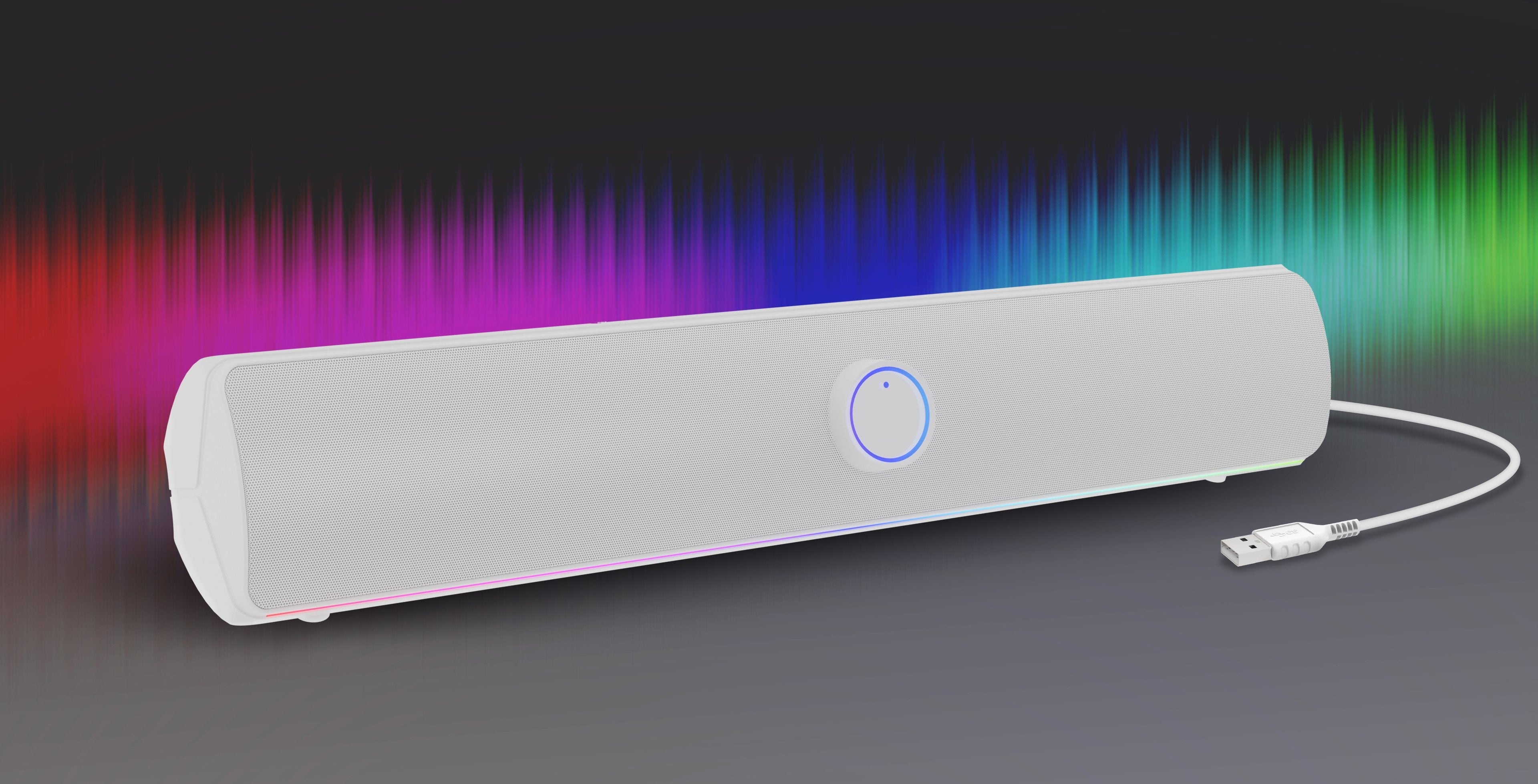 Barra De Sonido Bluetooth Genesis Helium 312bt 2.0 Rgb 10w Blanca
