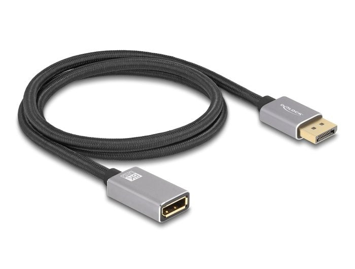 Delock Displayport Cable De Extensión 8k 60 Hz 1 M Gris Metall