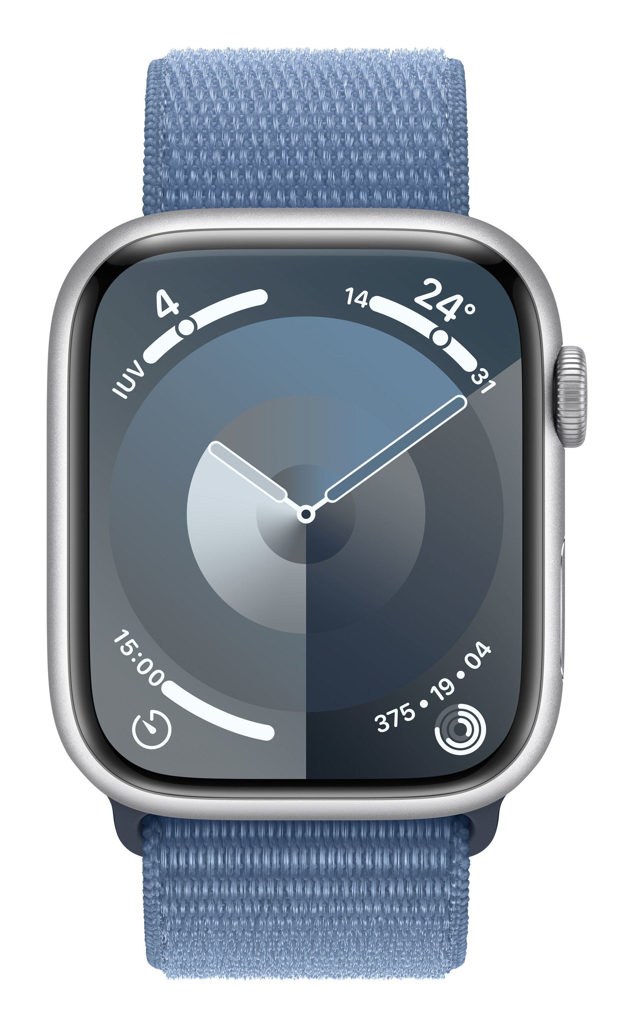 Apple Watch Series 9 Gps 45mm Cellular Caja De Aluminio Plata Correa Deportiva Loop Azul Invierno