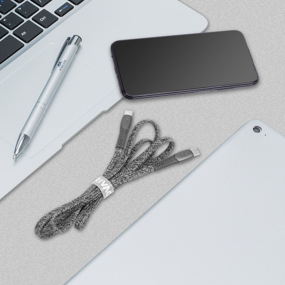 Cable Usb-C To Usb-C 1.2m/Grey Ps6105 Gr12 Rivacase