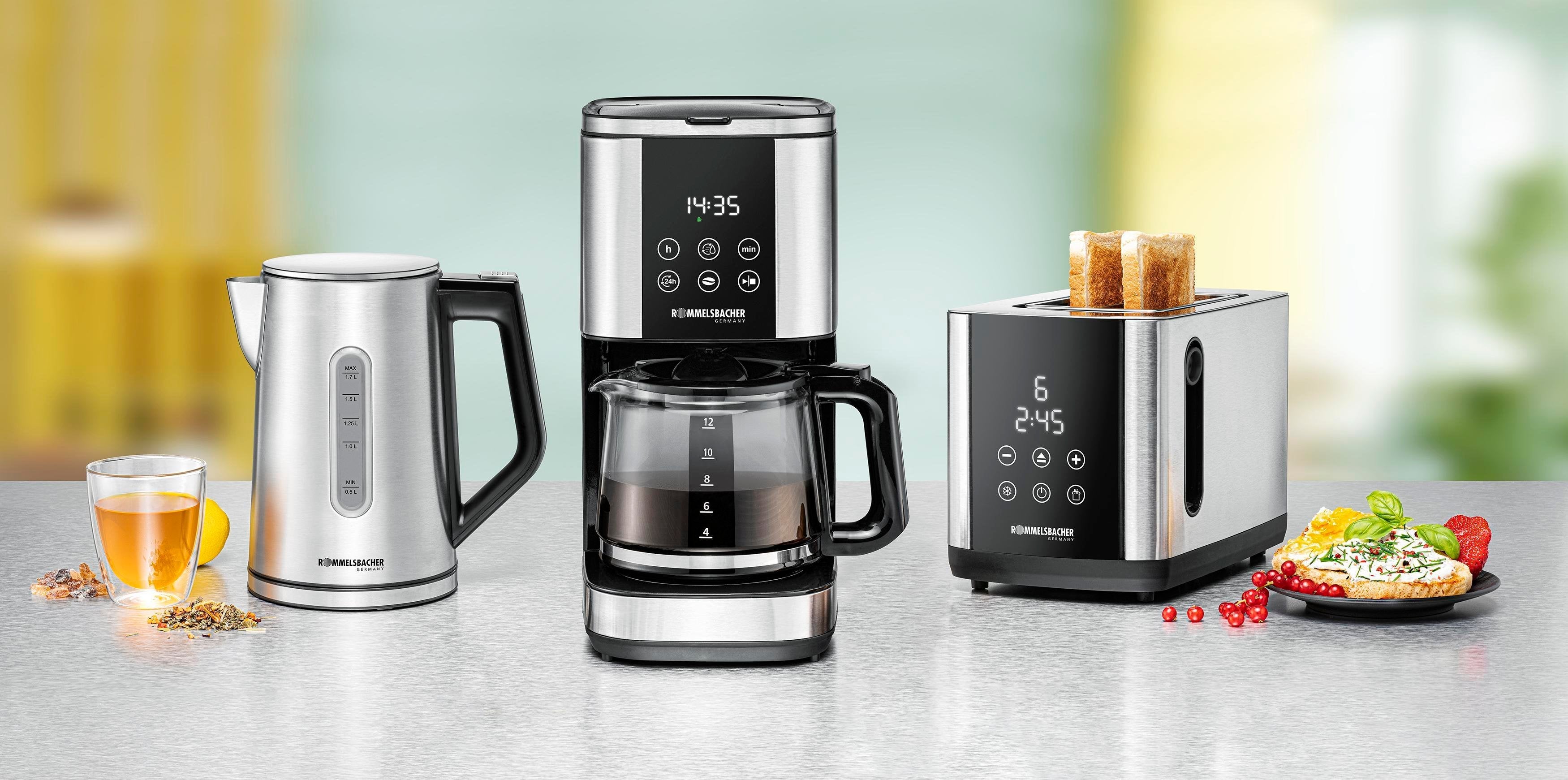 Hervidor Rommelsbacher Sunny Wk 3000 (Acero Inoxidable/Negro, 3.000 W, 1,7 Litros)