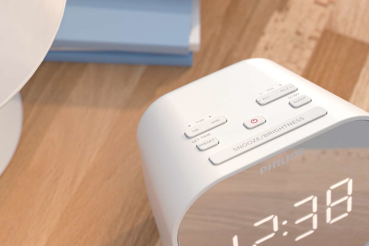 Philips Tar4406/12 Reloj Despertador Digital Blanco