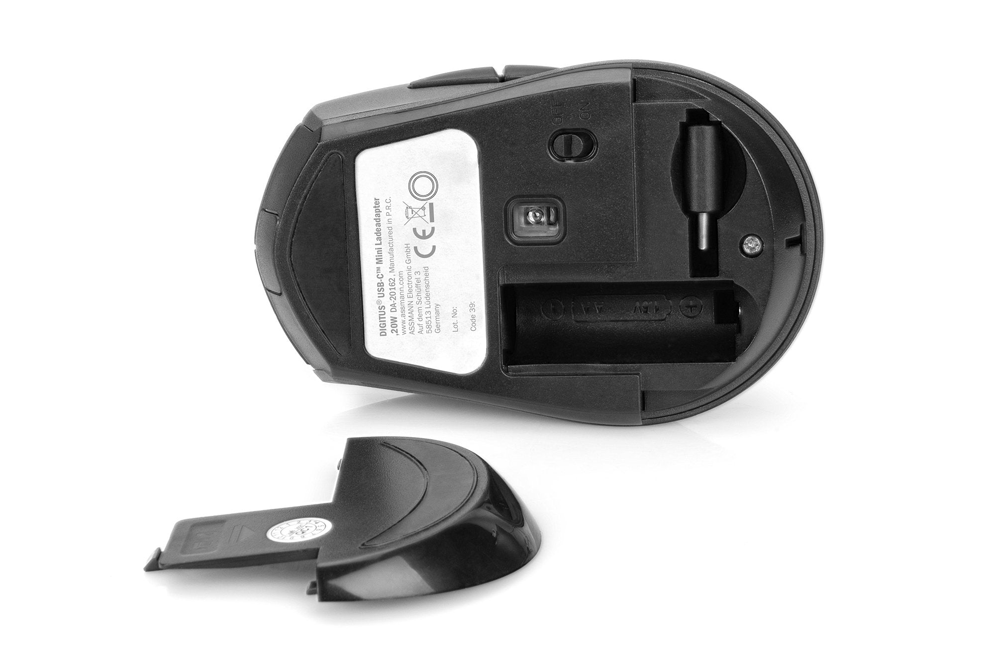Raton Digitus Wireless Optical Mouse, 6 Botones 1600dpi Negro/Gris