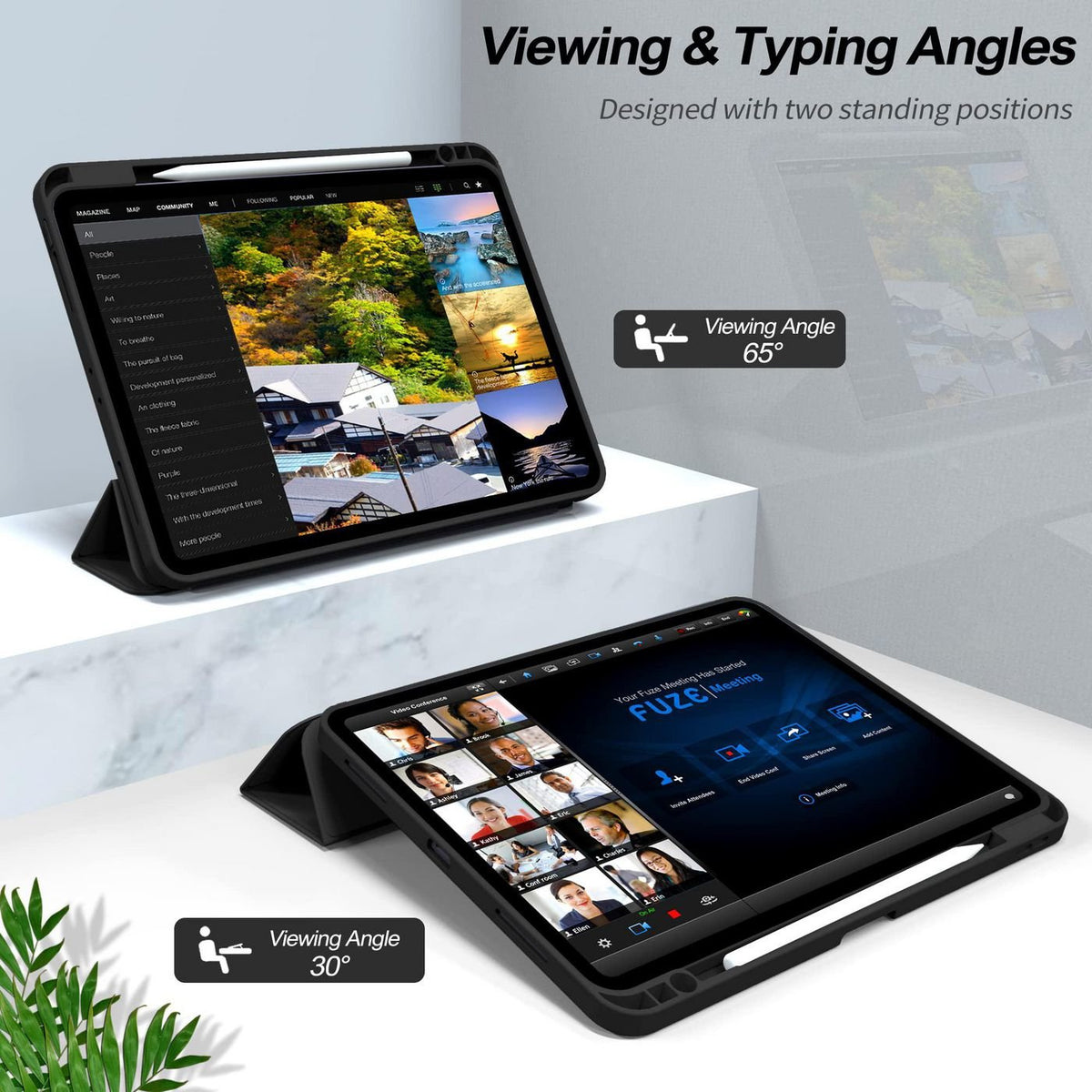 Estuff Es68201400-Bulk Funda Para Tablet 32,8 Cm (12.9") Folio Negro, Transparente