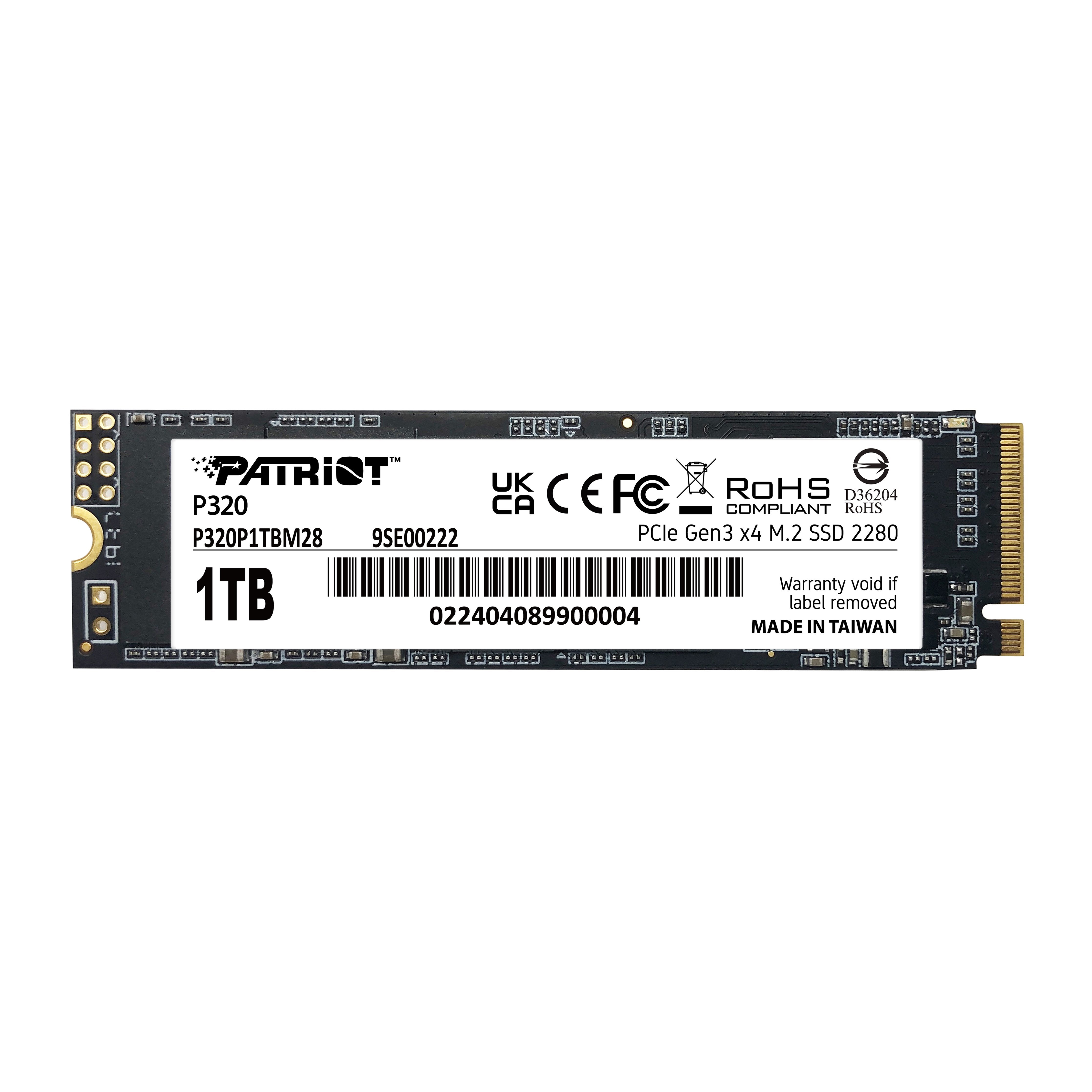 EAN 4711378427622 - Patriot Memory P320 1 TB M.2 PCI Express 3.0 NVMe imagen 1