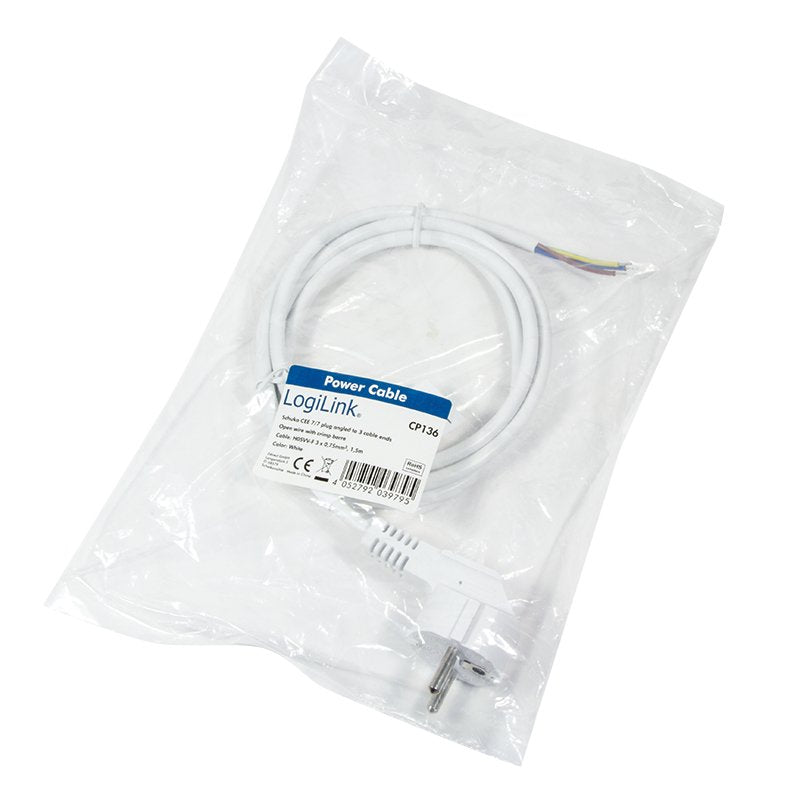 Logilink 1.5m, Cee 7/7 Blanco 1,5 M Cee7/7