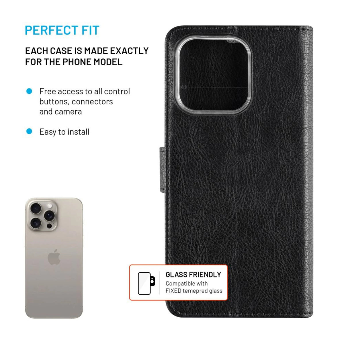 EAN 8591680170067 - FIXED Opus funda para teléfono móvil 16 cm (6.3") Folio Negro imagen 3