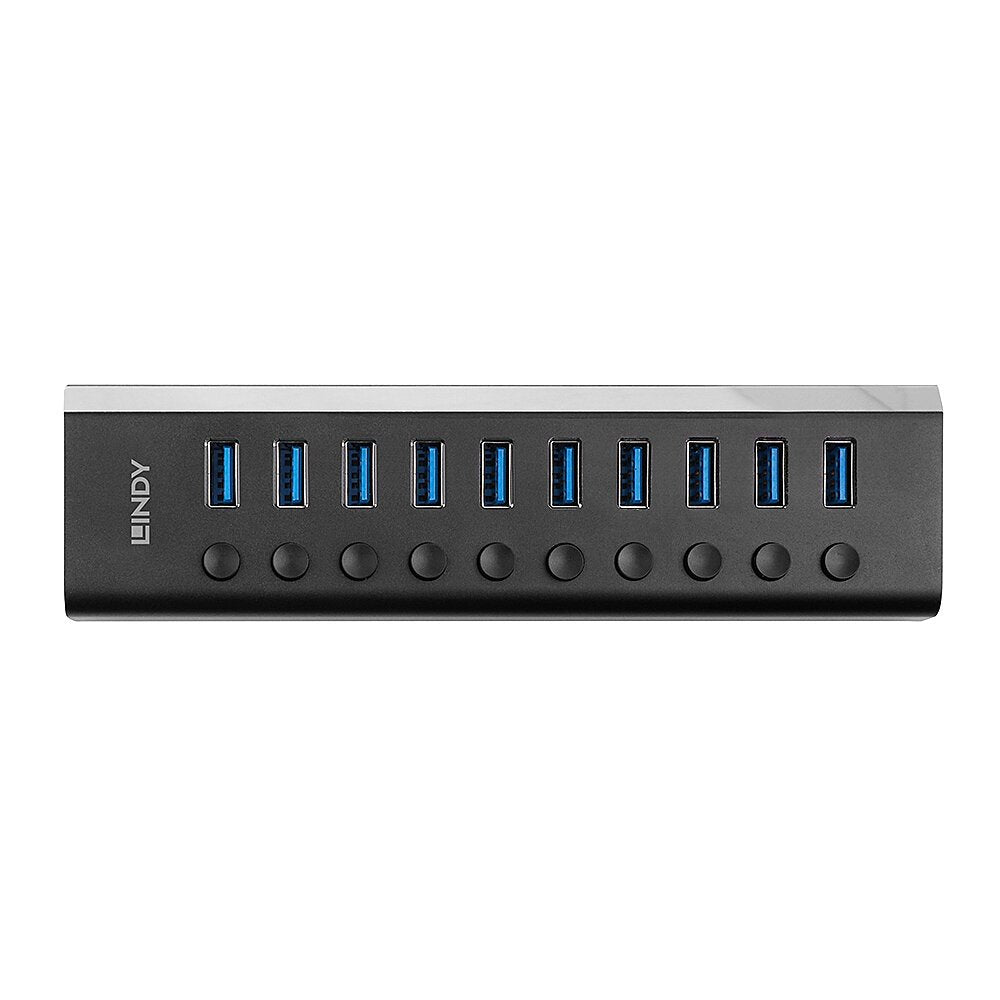 Lindy 10 Port Usb 3.0 Hub With On/Off Switches Usb 3.2 Gen 1 (3.1 Gen 1) Type-B 5000 Mbit/S Negro