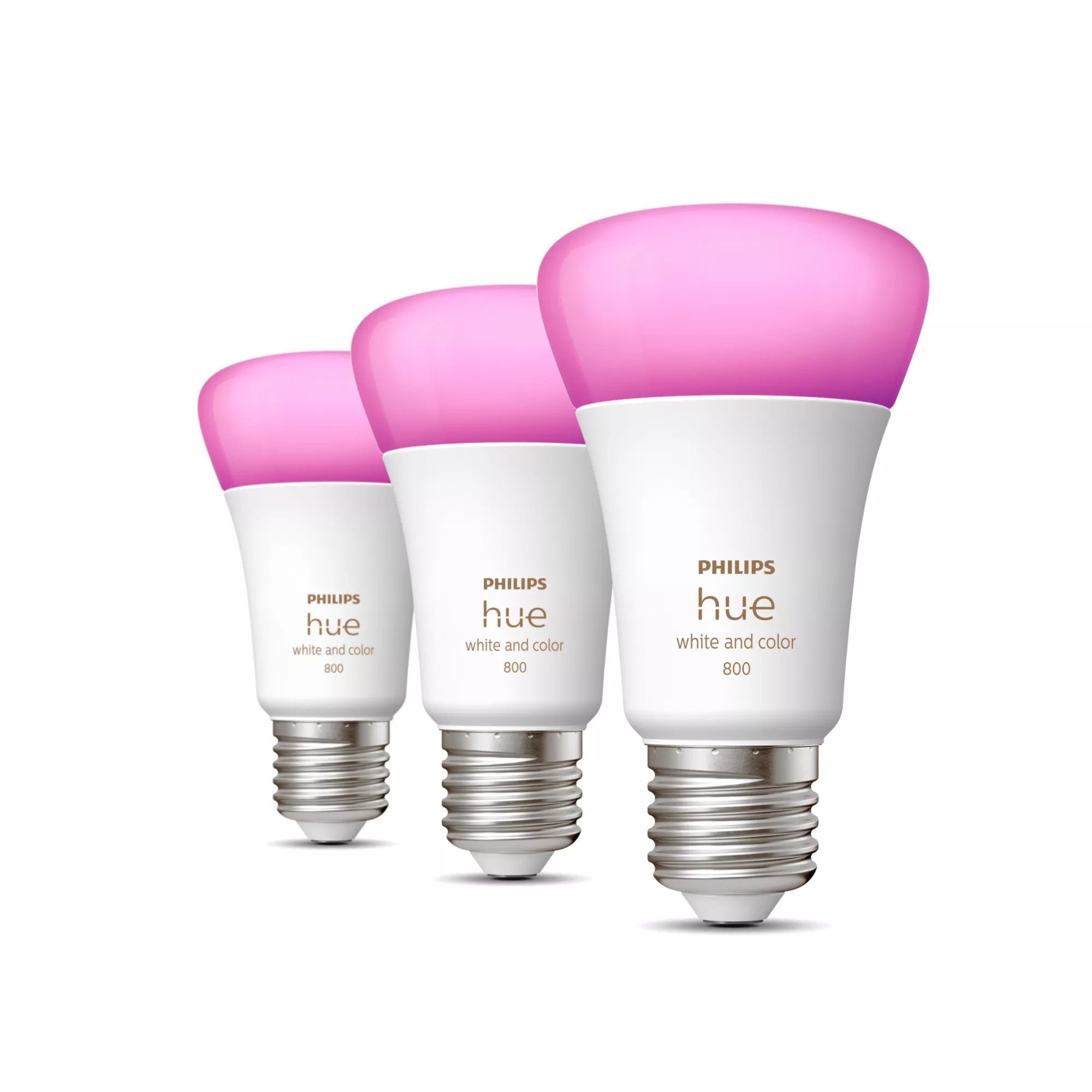 Philips Hue White And Color Ambiance Bombilla Led Forma: A60 E27 9 W (Equivalente 60 W) Clase F 16 Millones De Colores/Luz Blanca Cálida A Blanca Fría 2000-6500 K (Paquete De 3)