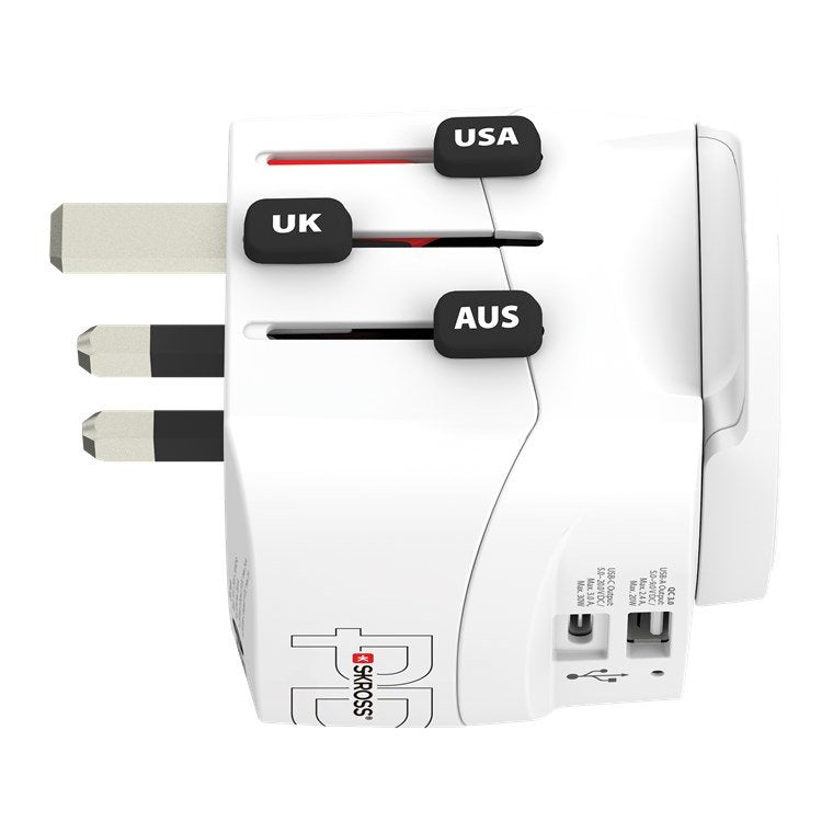 Skross Pro Light Usb Ac30pd World, Blanco
