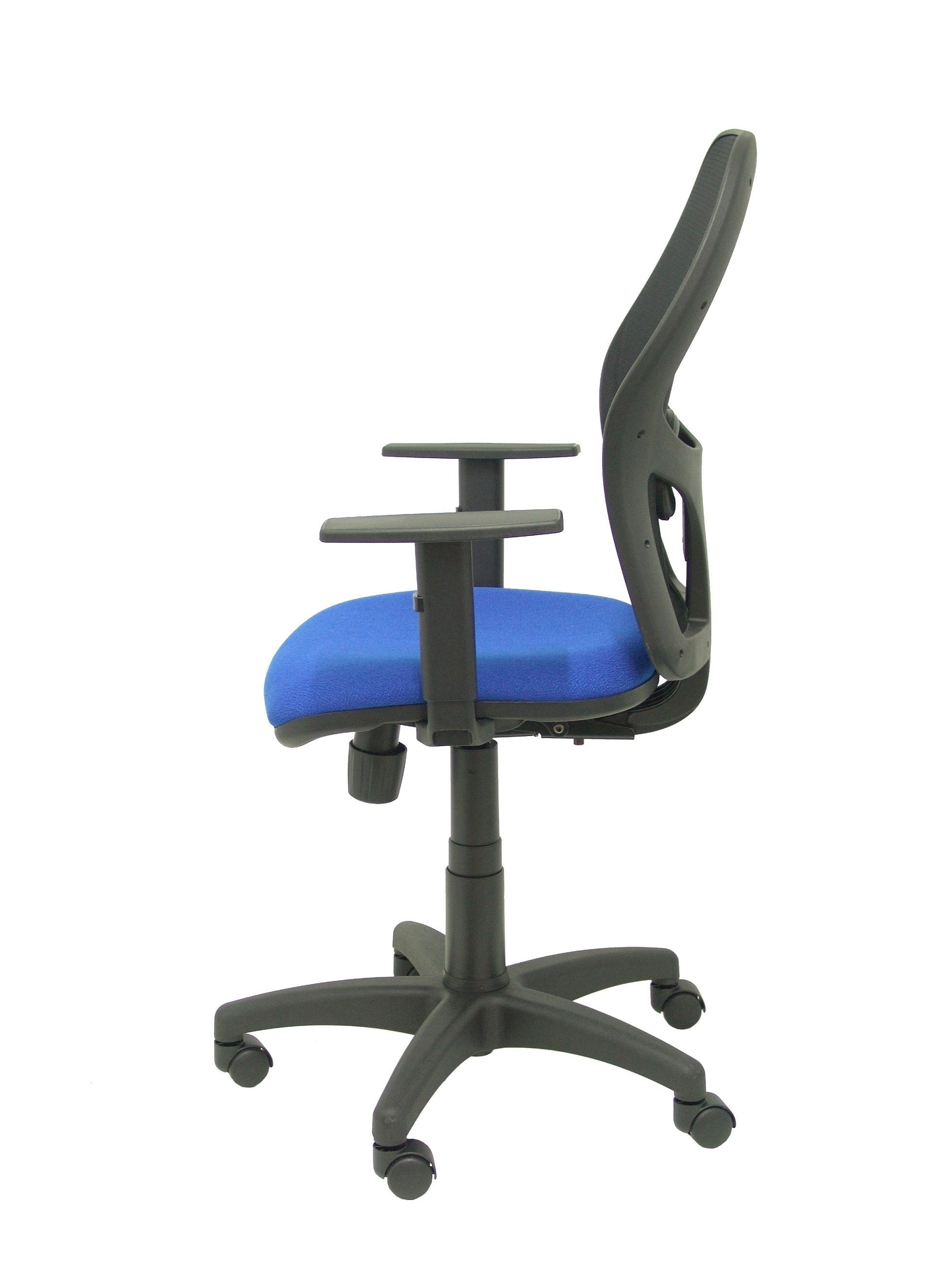 Silla Alocén Malla Negra Asiento Bali Azul Brazos