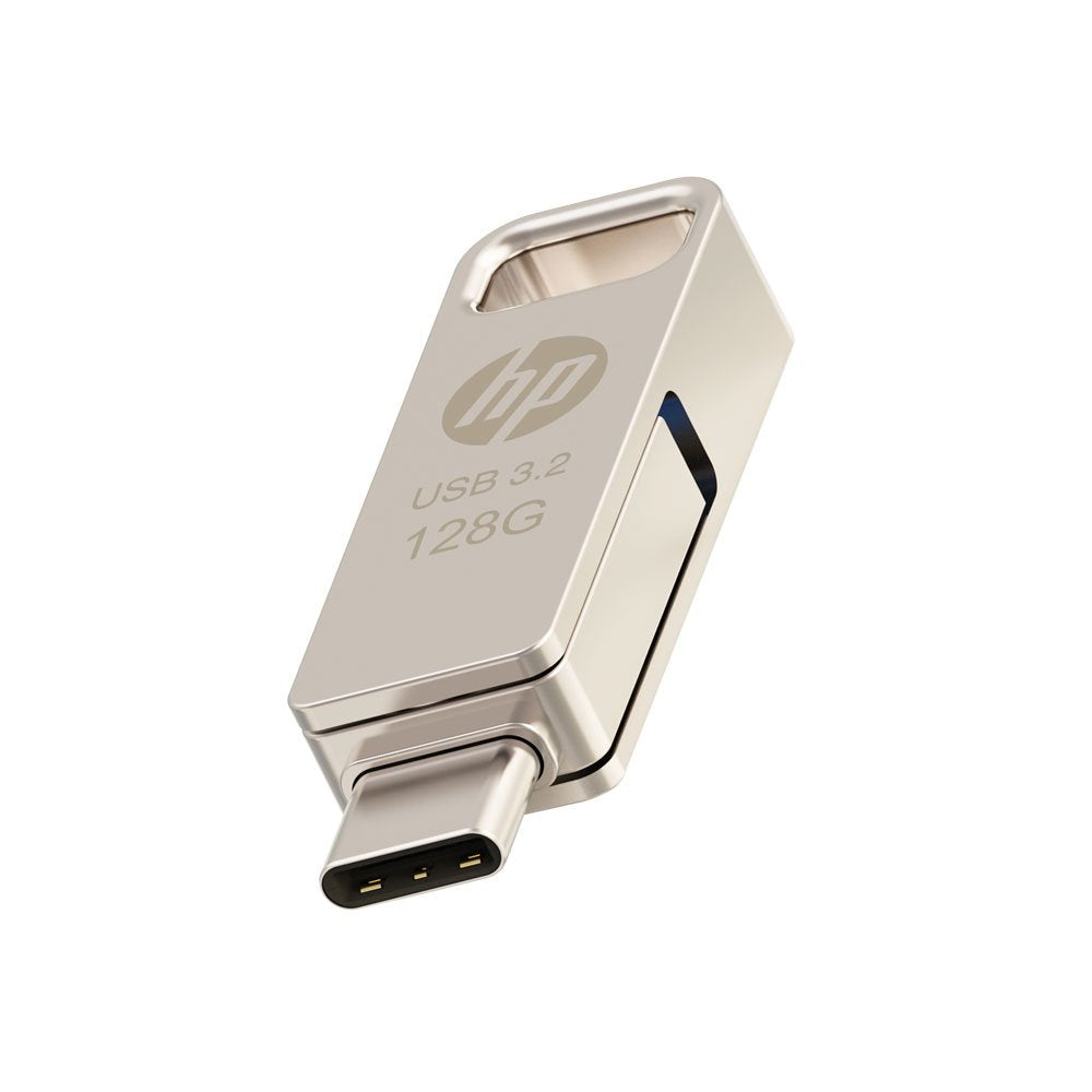 Pendrive Usb 3.2 Hp 128gb X206c Otg Type-C Metal