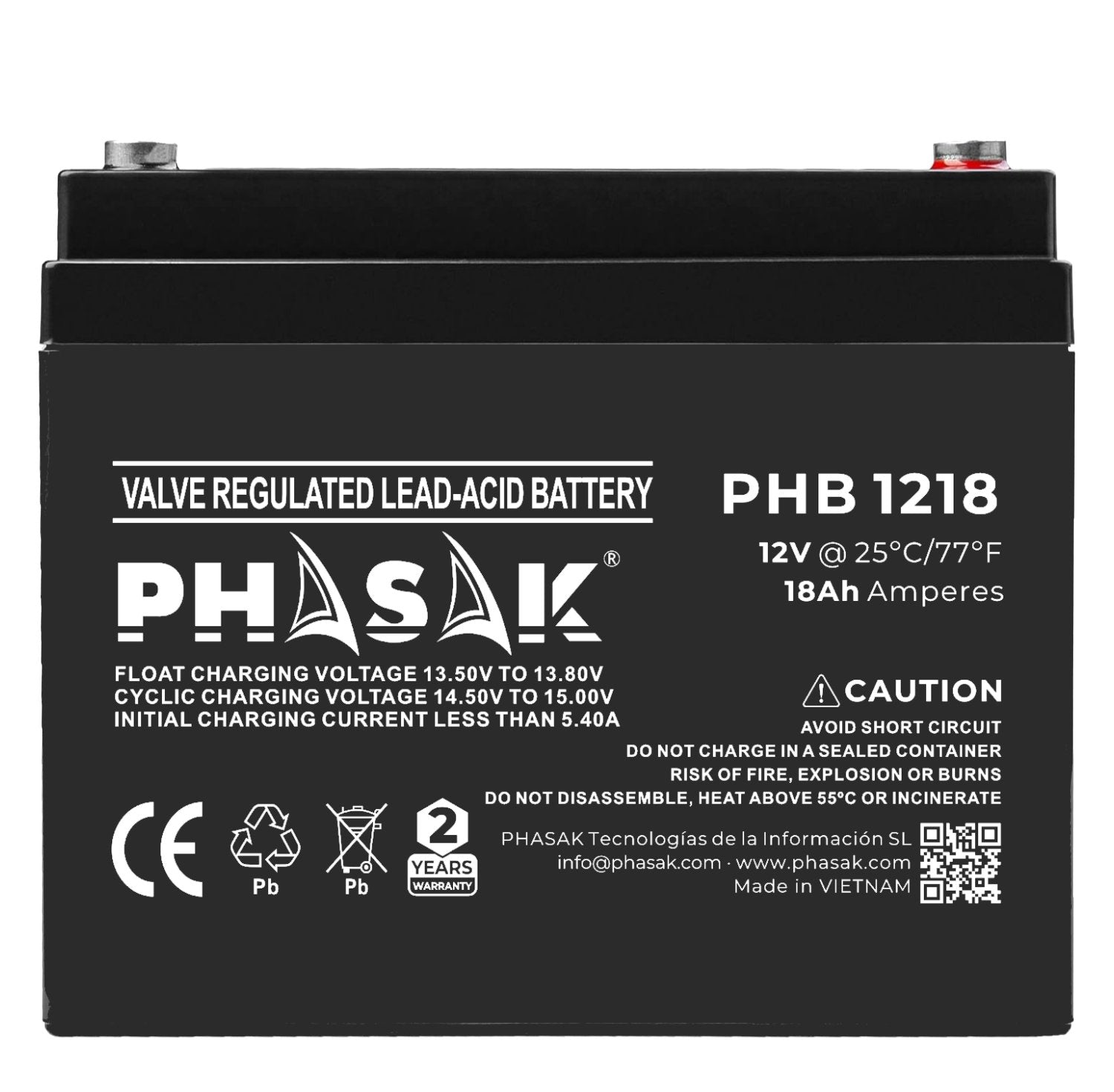 EAN 5605922014330 - Phasak PHB 1218 batería para sistema ups Sealed Lead Acid (VRLA) imagen 3