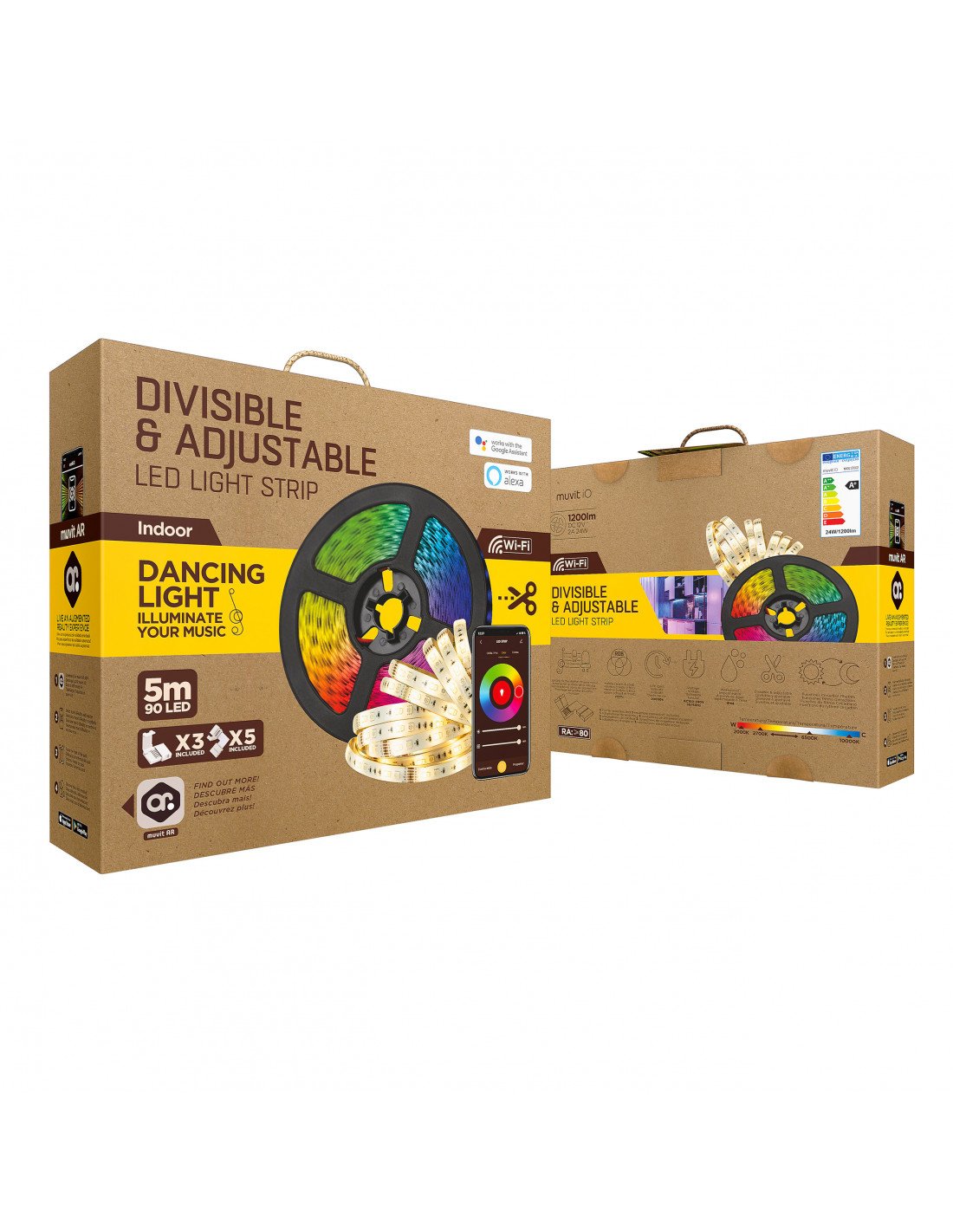 Tira Led Muvit Io Miolst002 5m 24w Color Rgb+Cct Regulable Wifi